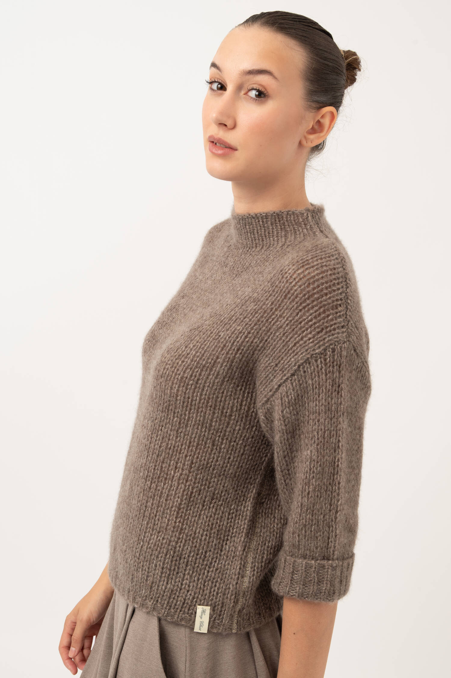 Grobstrick Pullover in Braun
