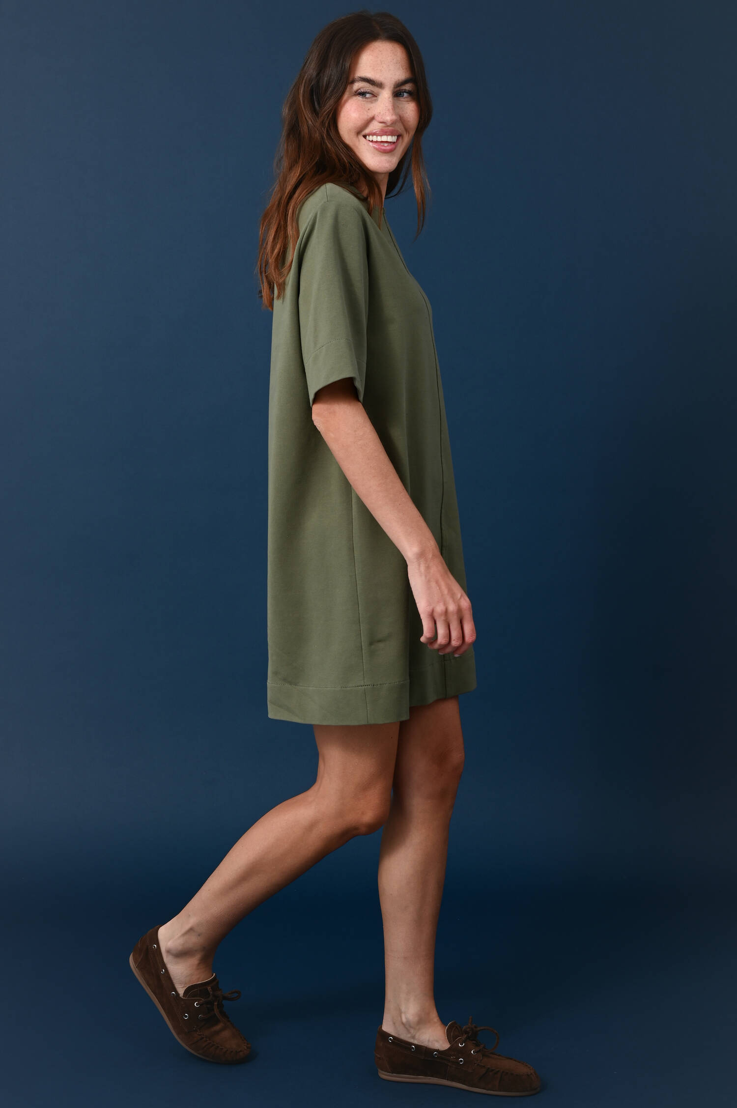 Fleecekleid in Basilgrün