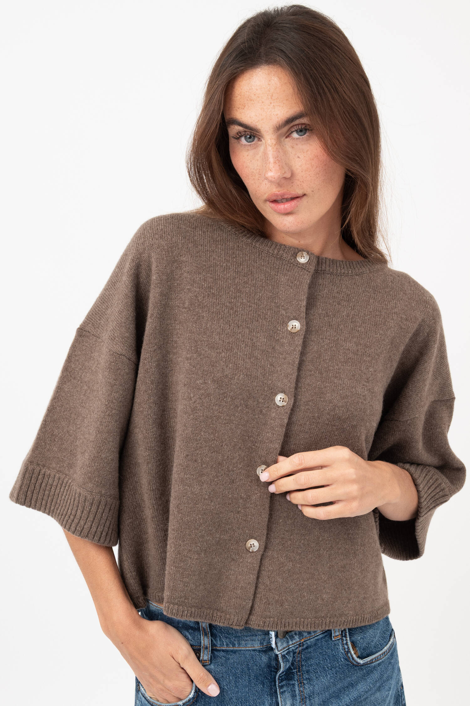 Woll-Cashmere-Cardigan GRETA in Braun Woll-Cashmere-Cardigan GRETA in Braun