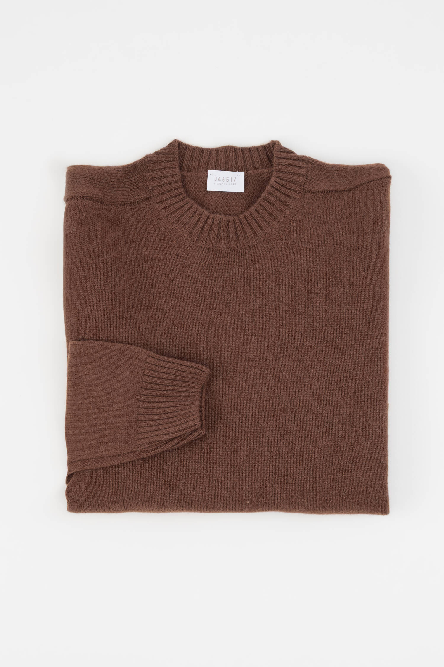 Woll-Cashmere-Pullover in Dunkelbraun