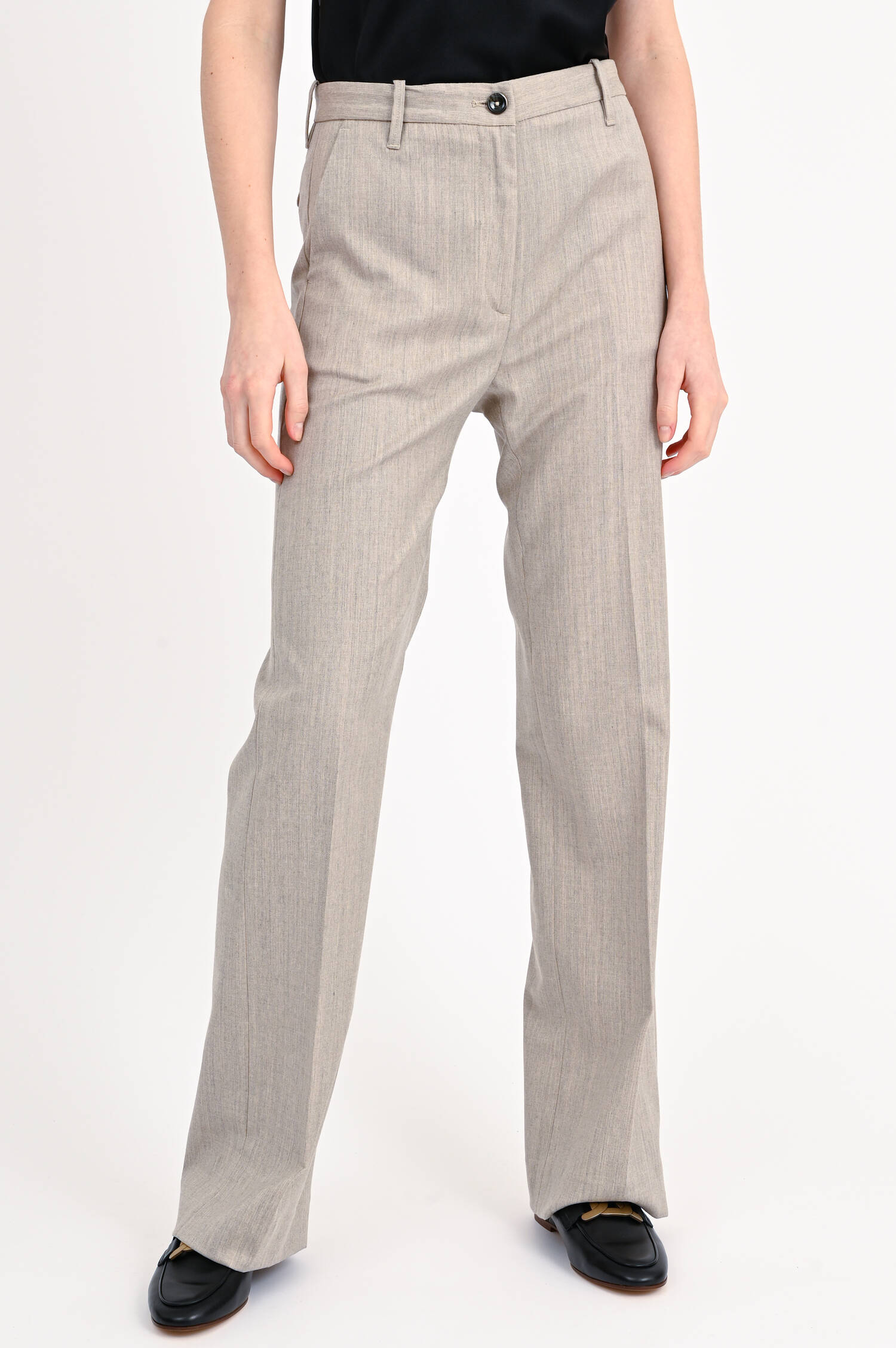 Straight Leg Hose DEEP in Beige meliert