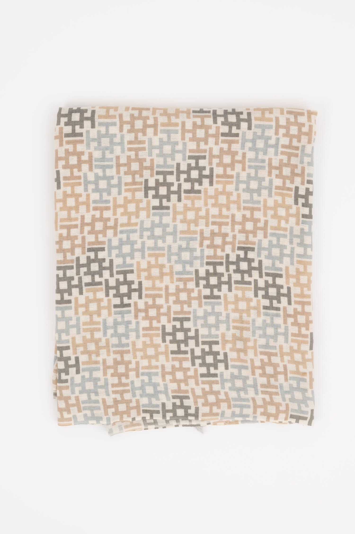 Cashmere-Seiden-Schal ALIKI in Blau/Taupe