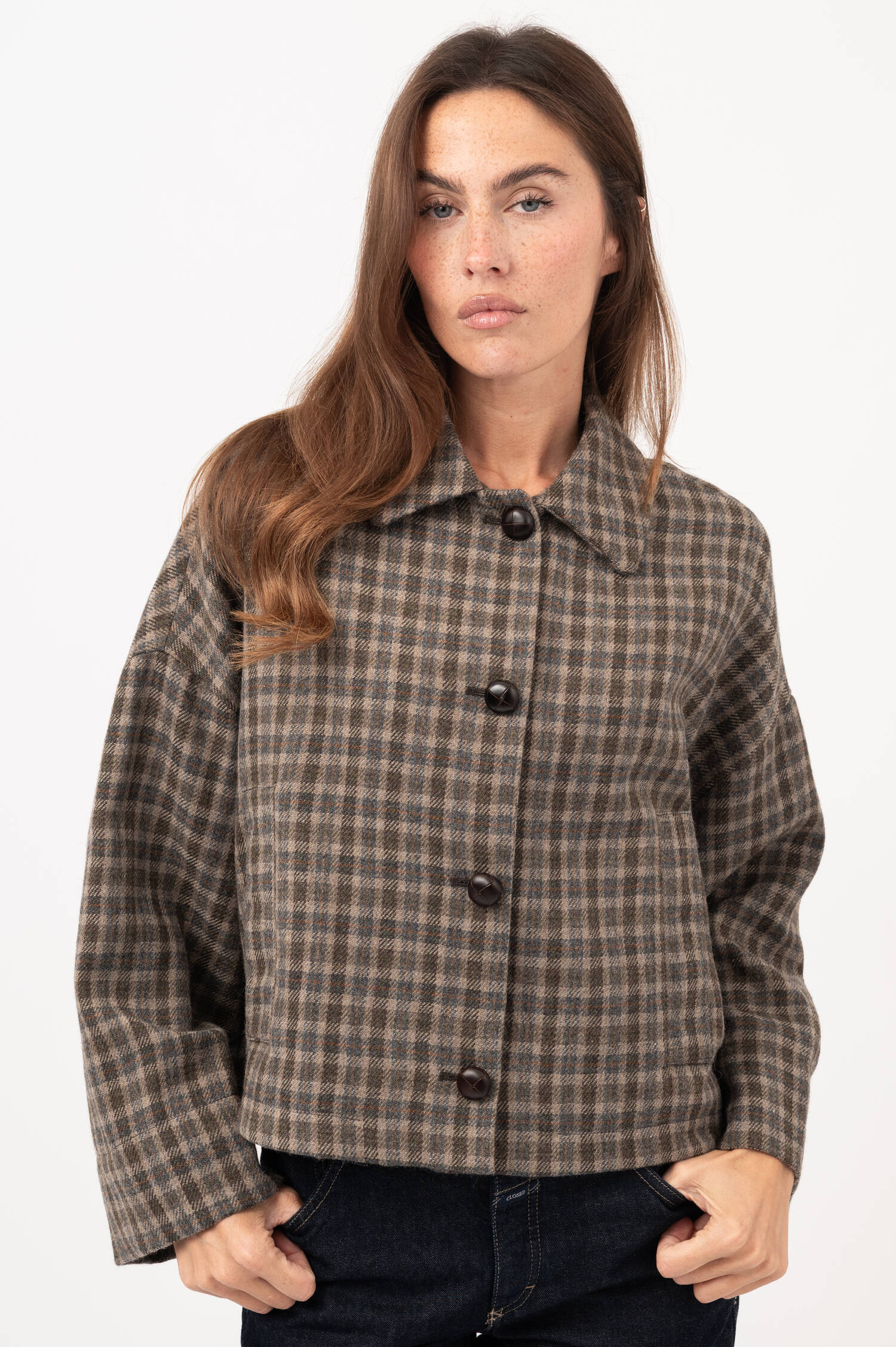 Flanell-Jacke in Braun/Beige Flanell-Jacke in Braun/Beige