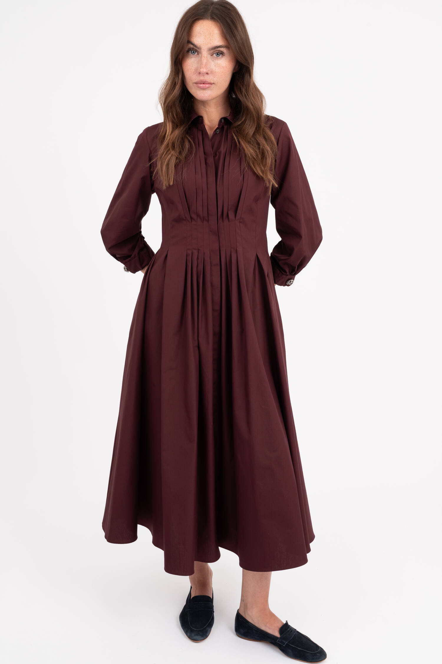 Hemdblusenkleid ADAGIO in Burgundy