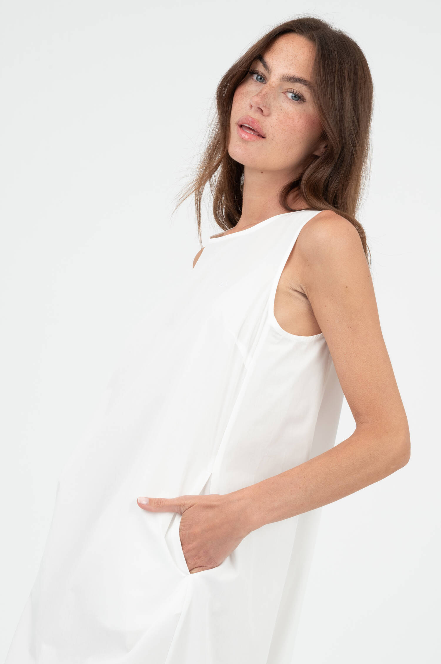 Midi Kleid in Weiß