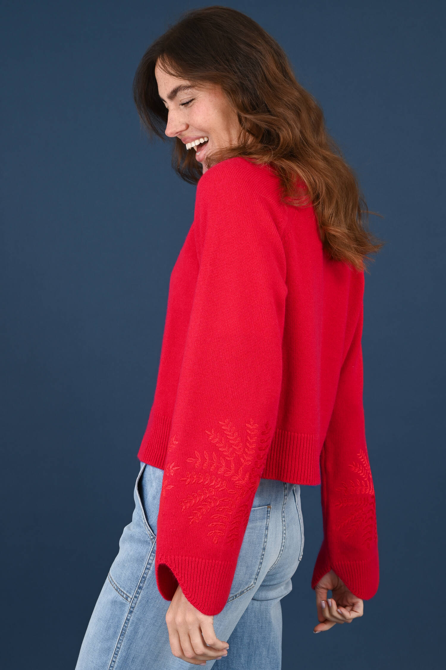 Cashmere Strickweste LOULOU in Rot Cashmere Strickweste LOULOU in Rot