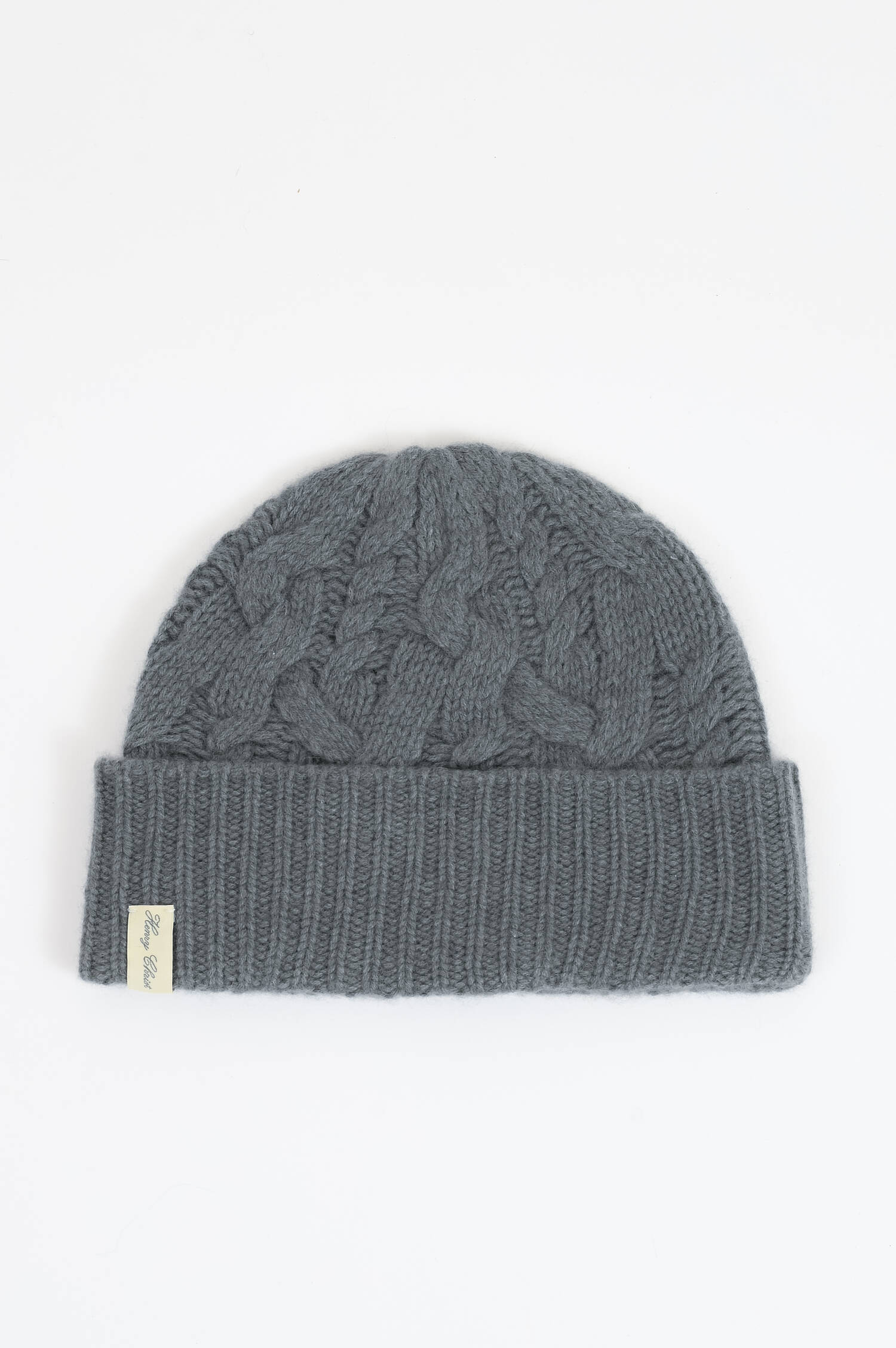 Cashmere Zopfstrickmütze in Boston Grey