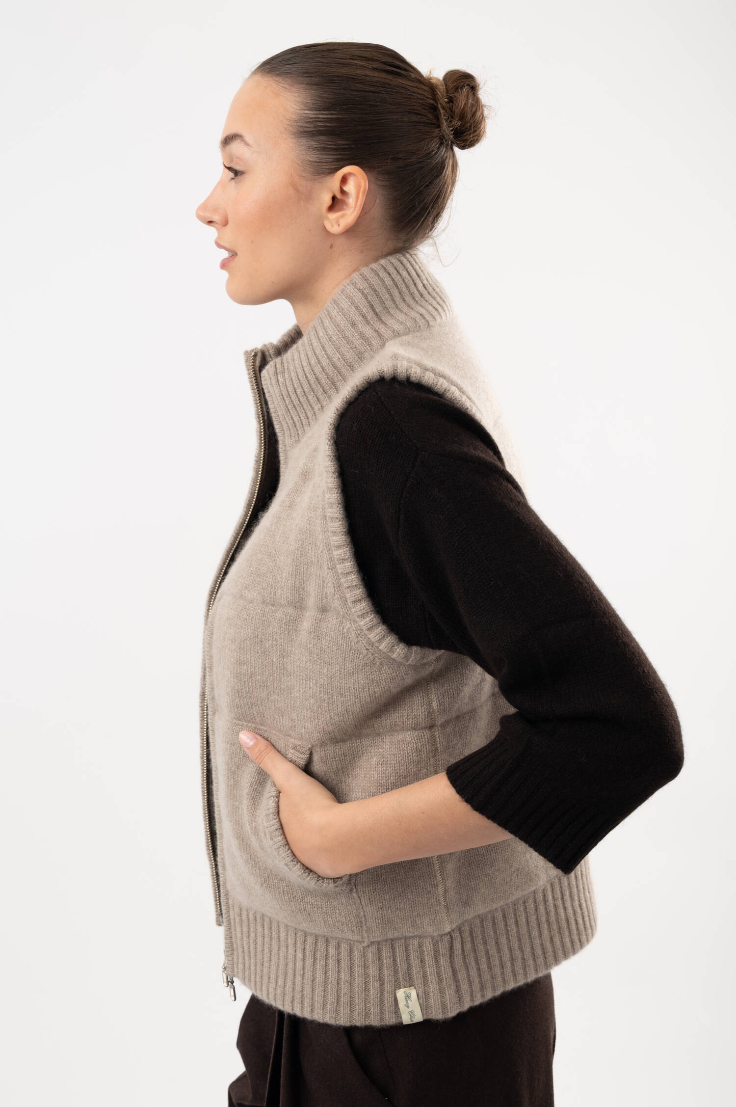 Cashmere-Gilet in Beige