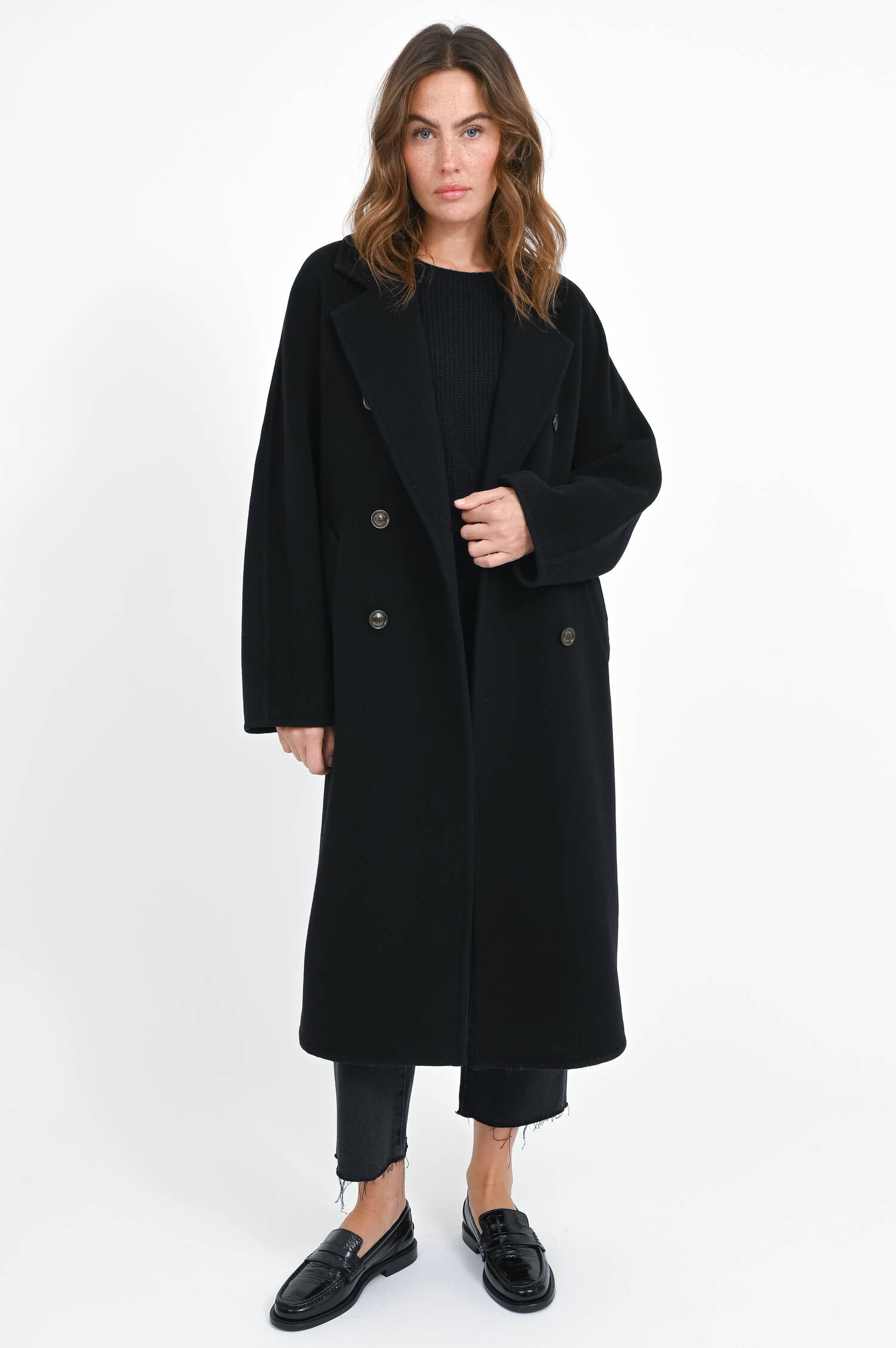 Woll-Cashmere-Mantel in Tiefschwarz Woll-Cashmere-Mantel in Tiefschwarz