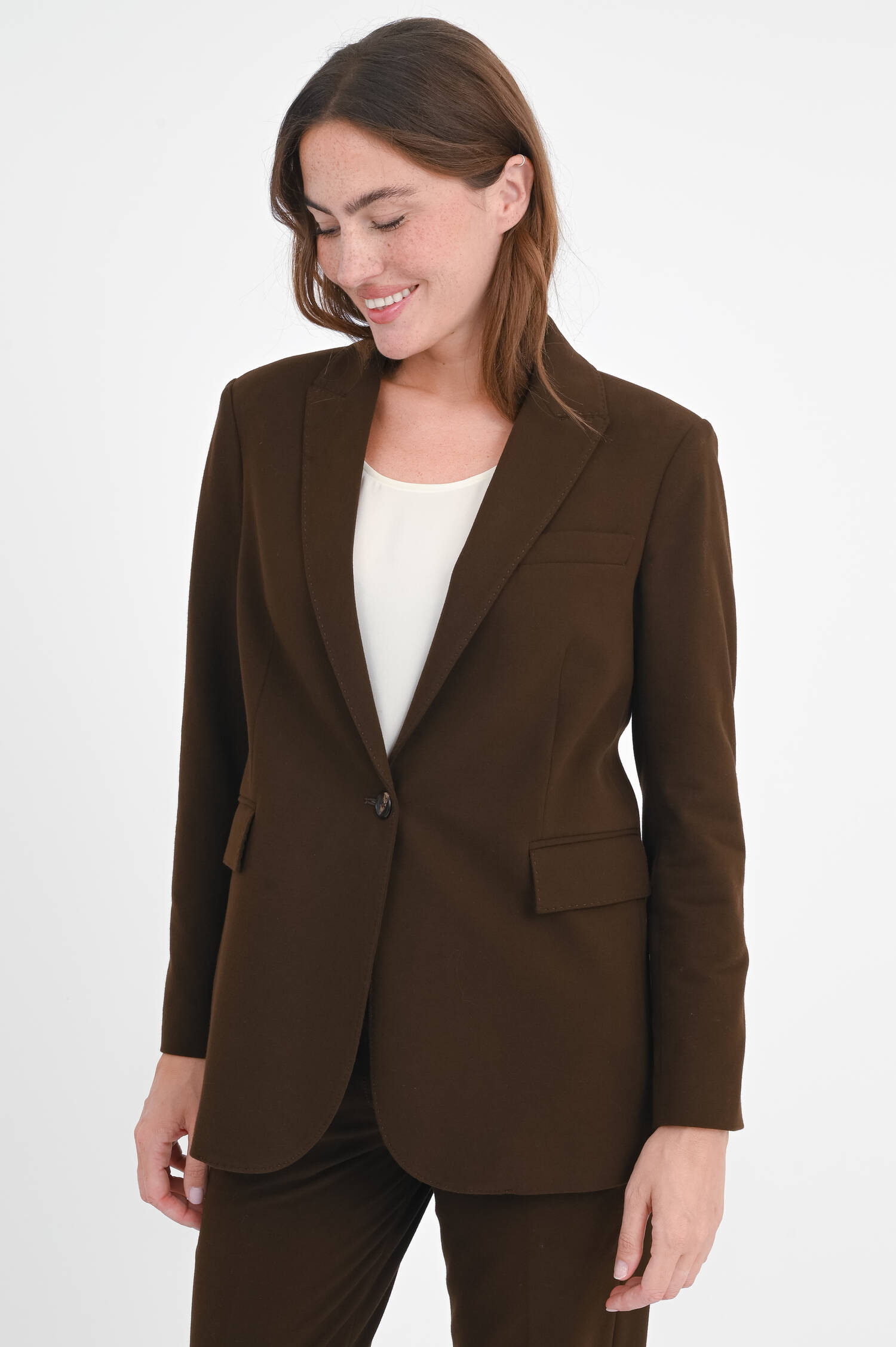 Blazer aus Baumwoll-Mix in Chocolate