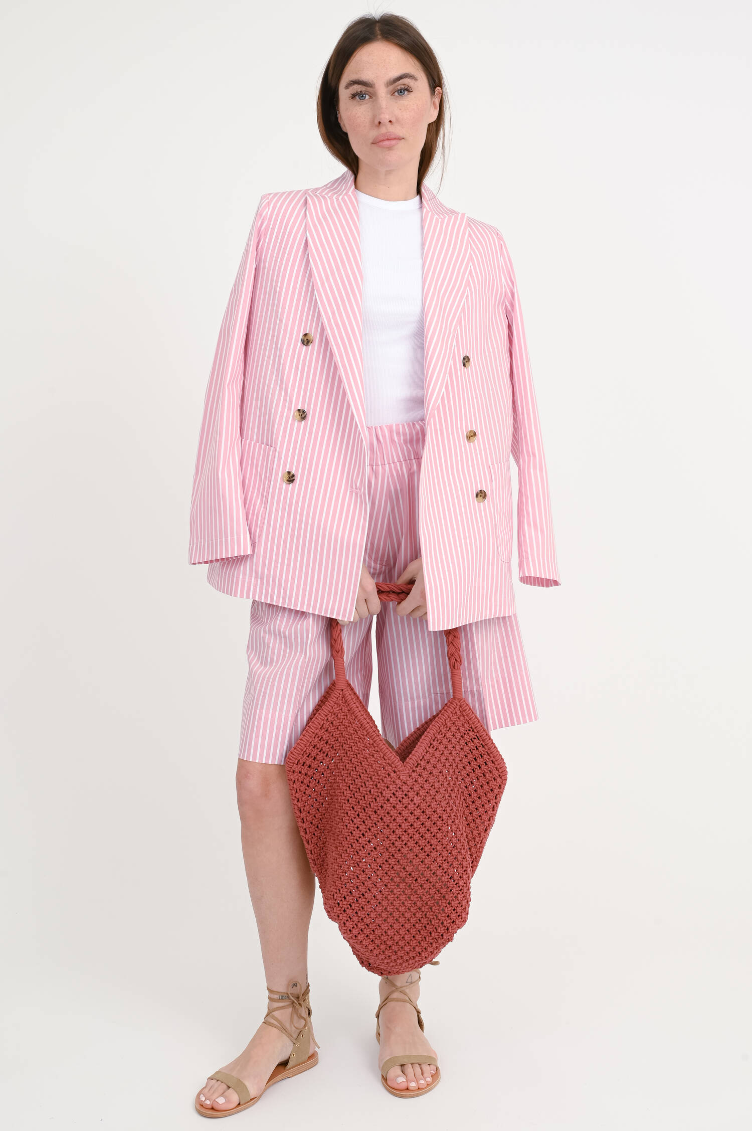 Makramee Shopper PANIER in Terracota