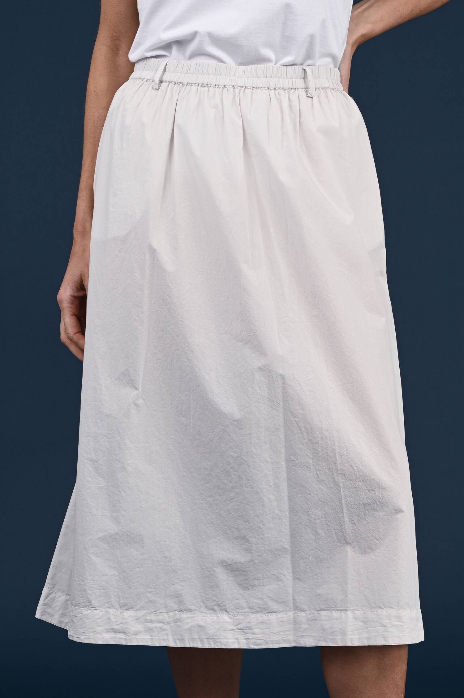 Baumwoll-Midirock in Stonebeige Baumwoll-Midirock in Stonebeige