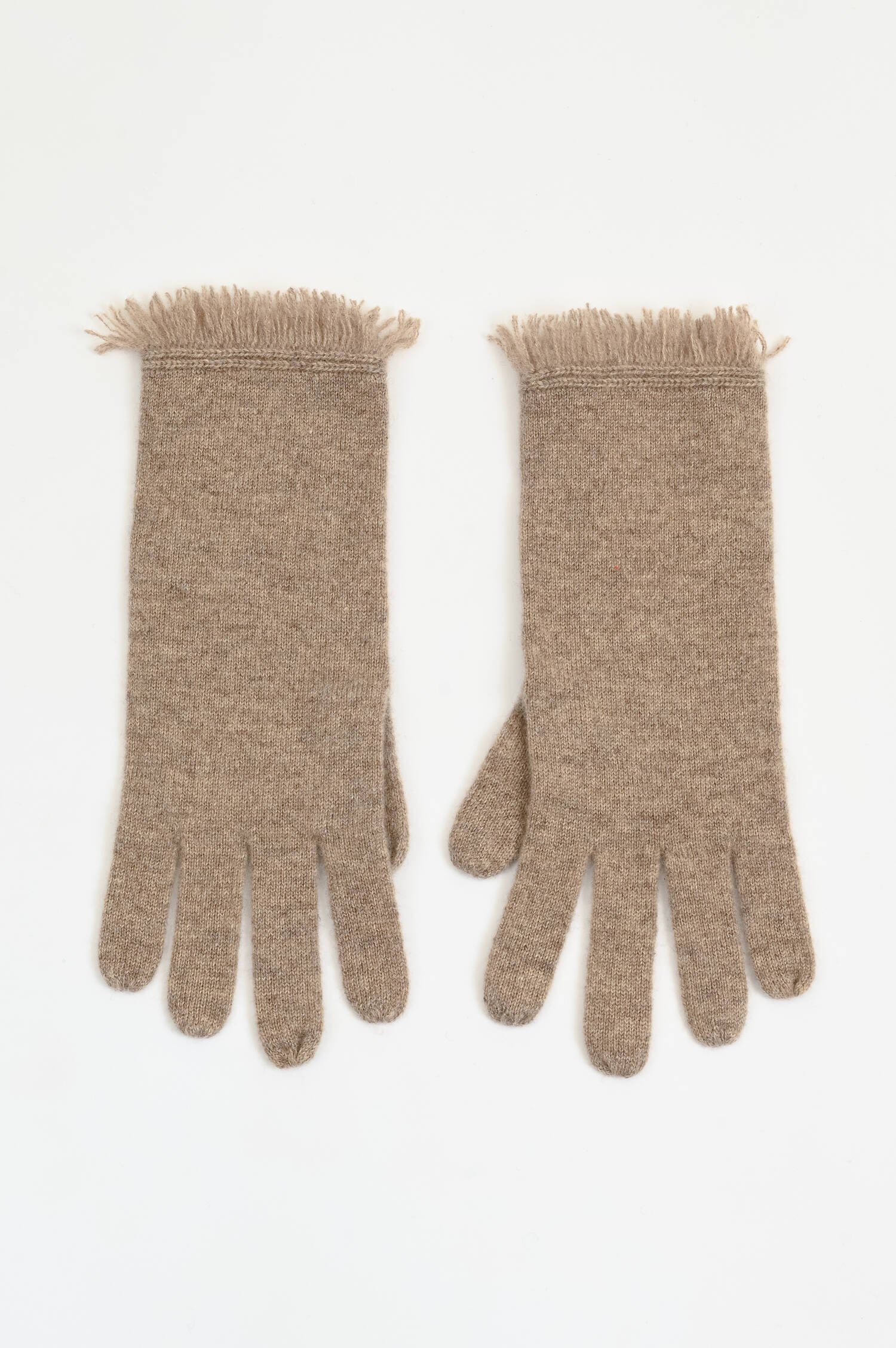Strick-Handschuhe in Taupe