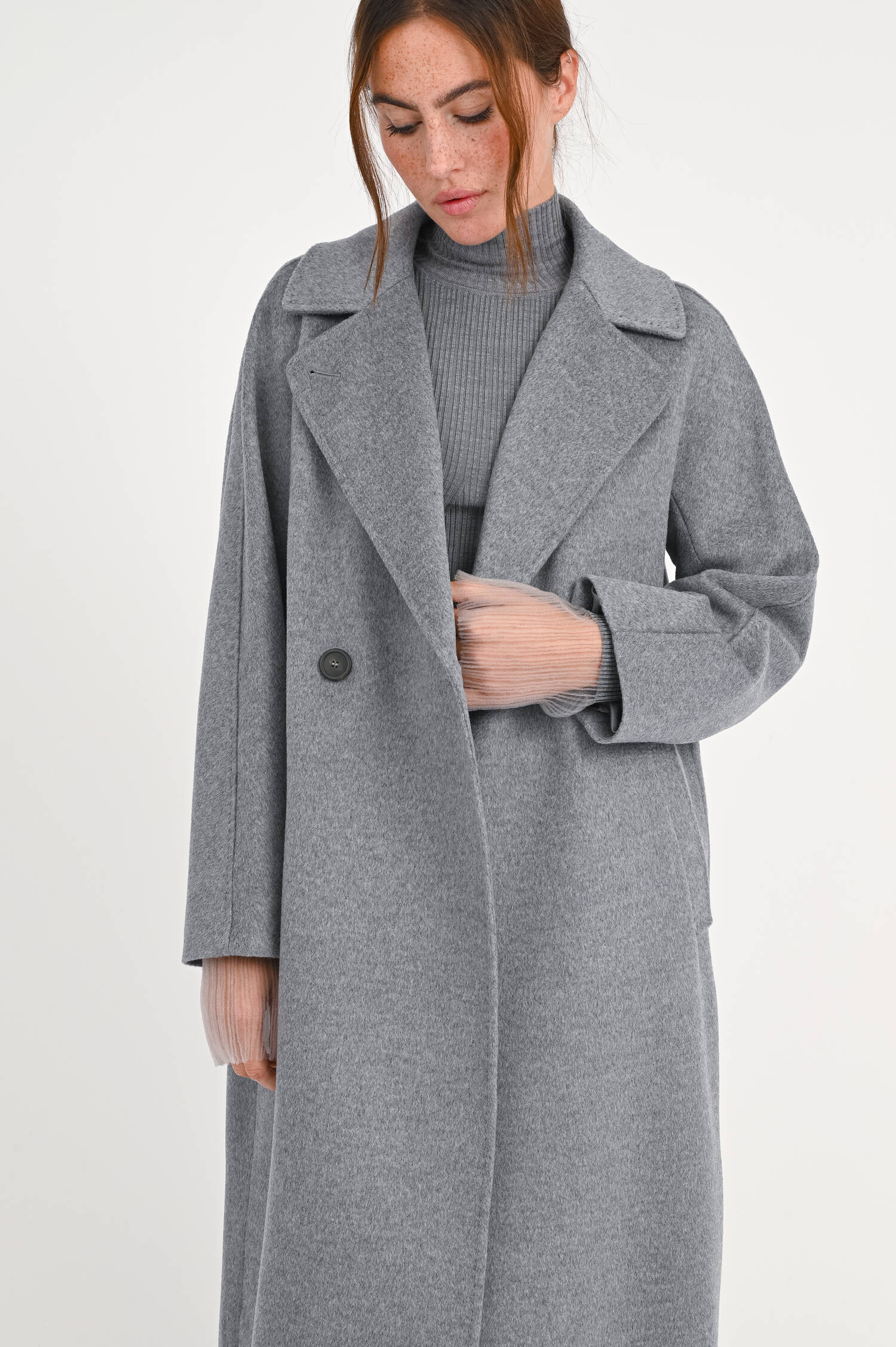 Wollmantel Grau Damen