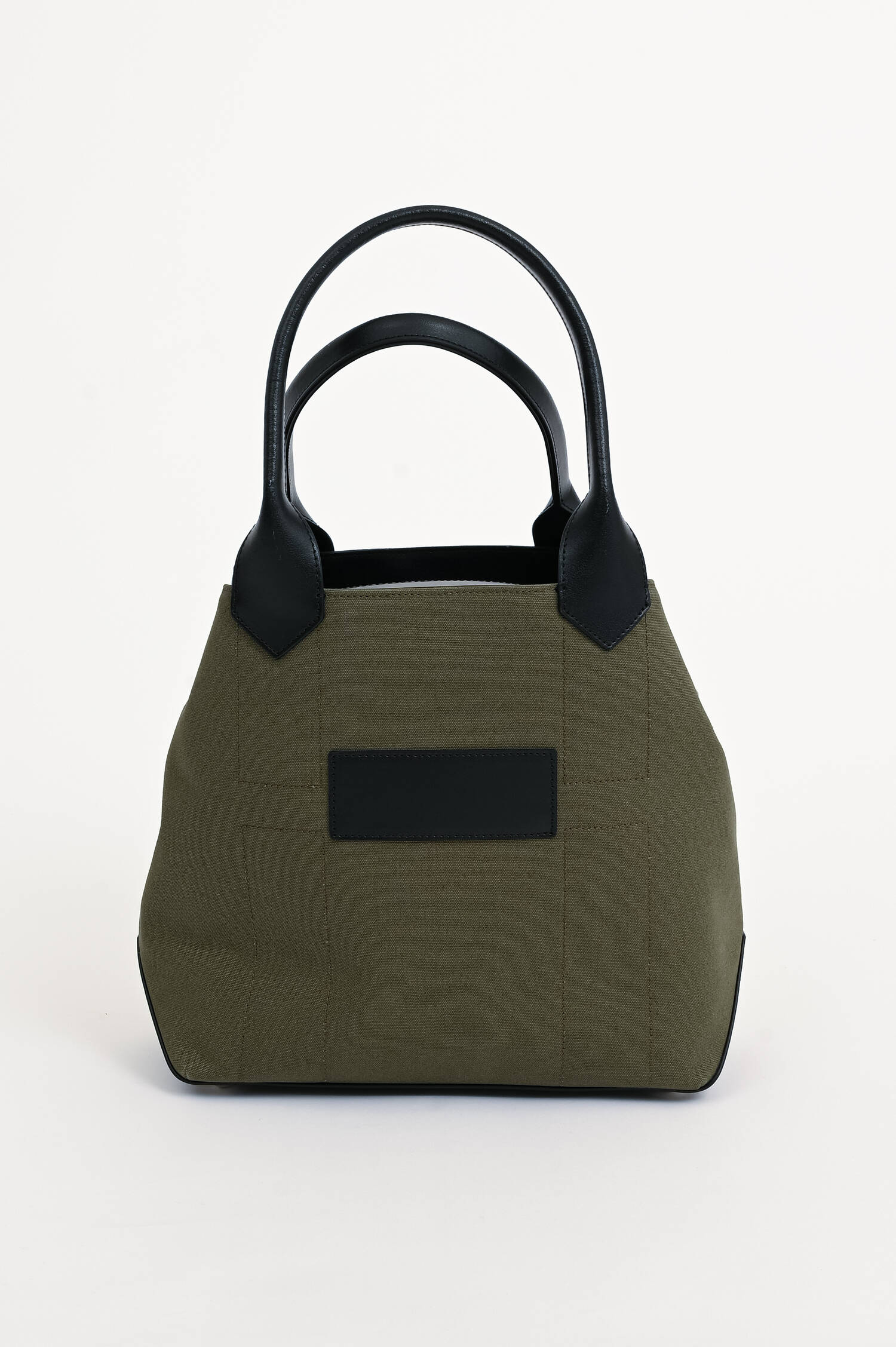 Canvas Shopper in Oliv/Schwarz