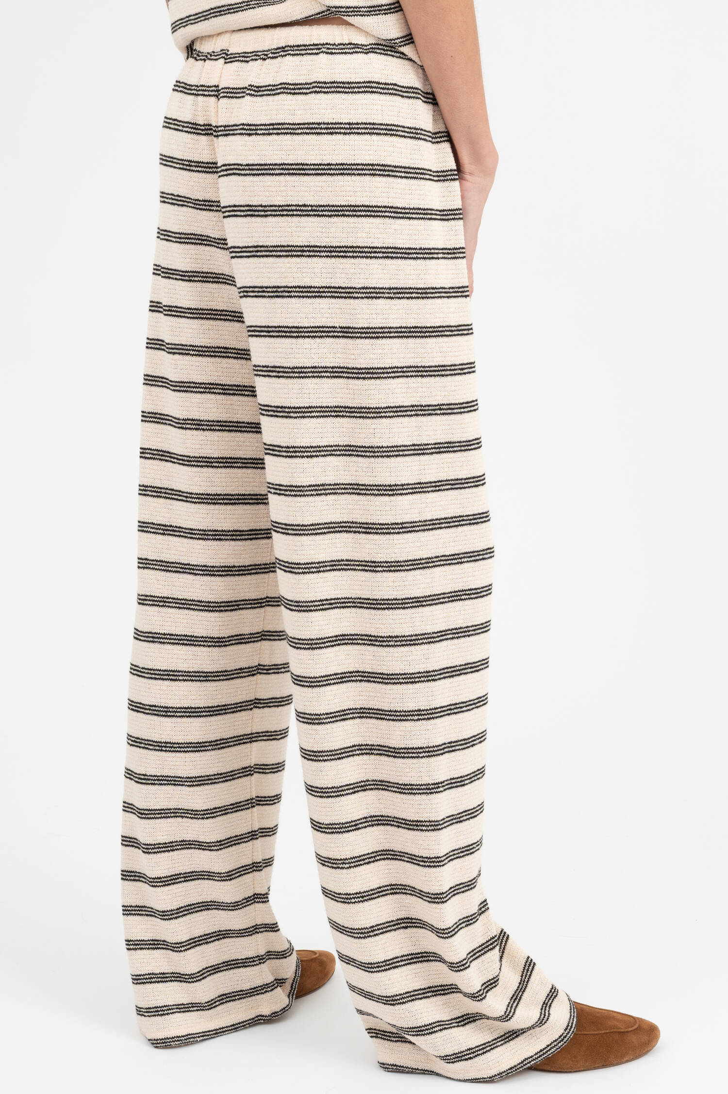 Strickhose in Ecru/Schwarz gestreift Strickhose in Ecru/Schwarz gestreift