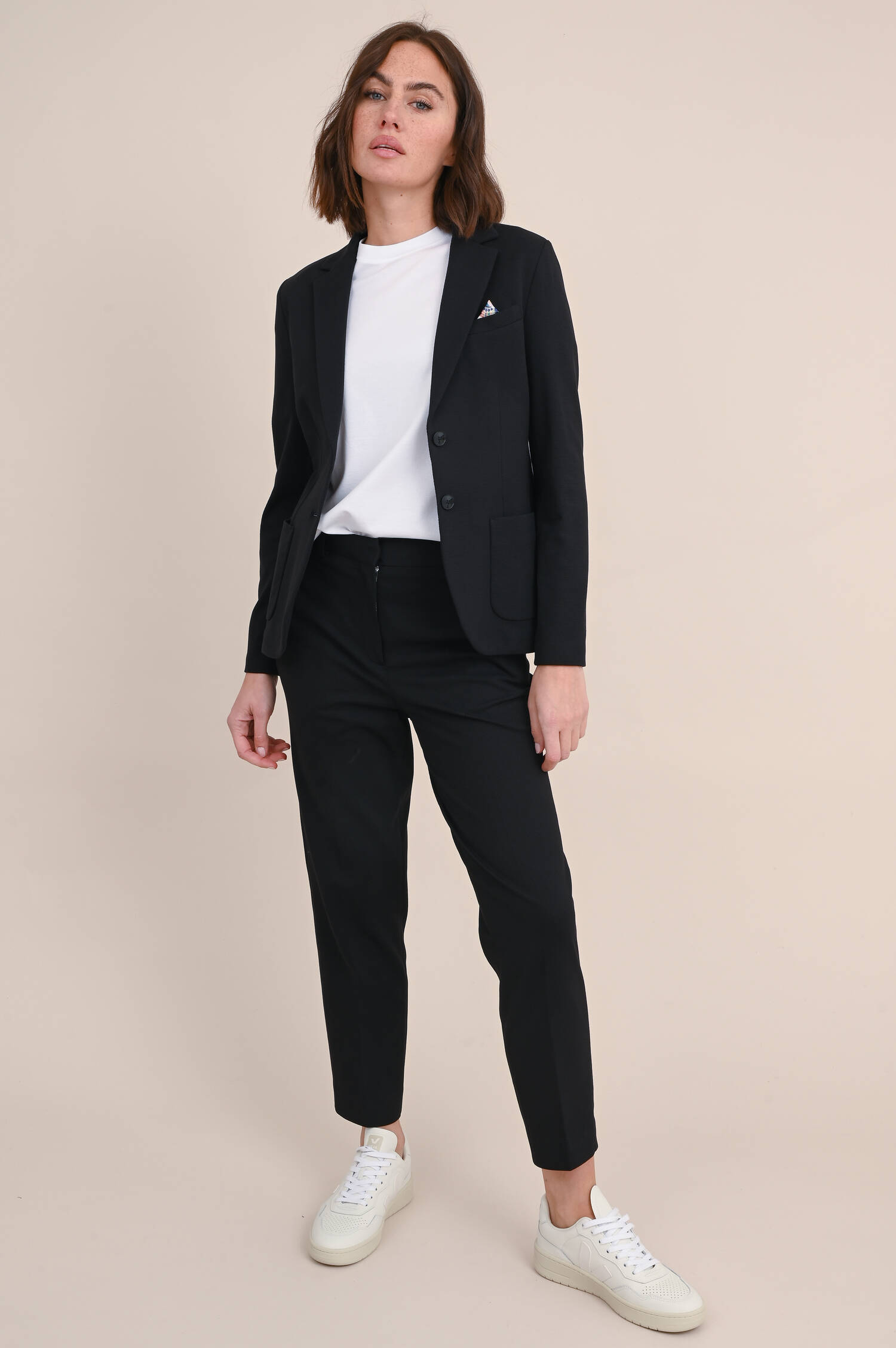 Taillierter Blazer mit Struktur in Schwarz
