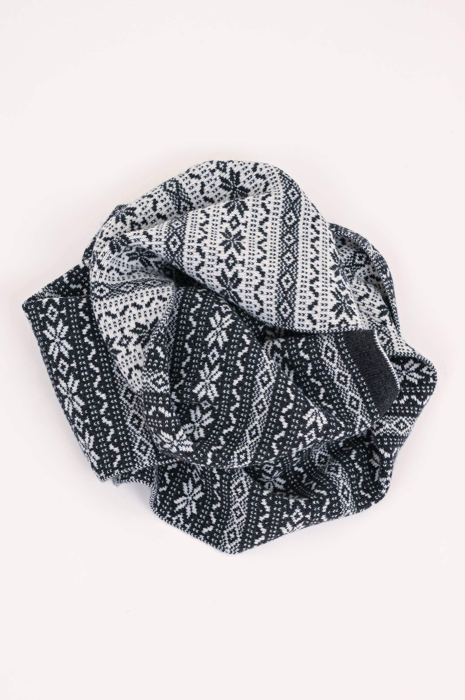 Cashmere-Schal mit Muster in Grau/Weiß Cashmere-Schal mit Muster in Grau/Weiß