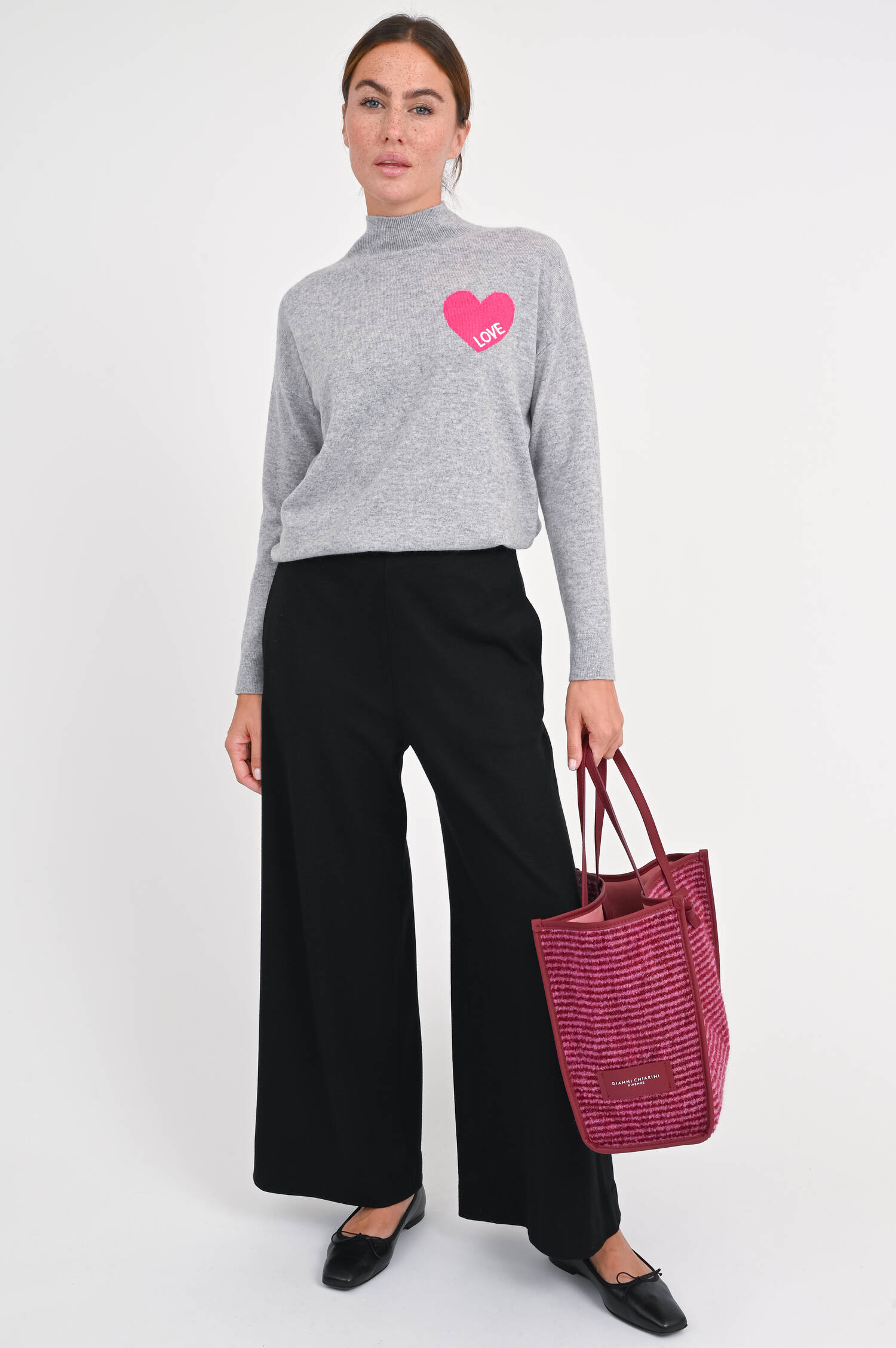 Cropped-Wollhose in Schwarz