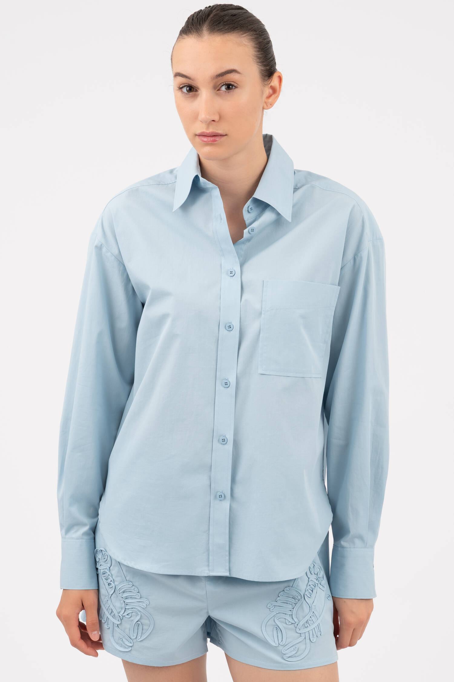 Oversize Bluse in Hellblau