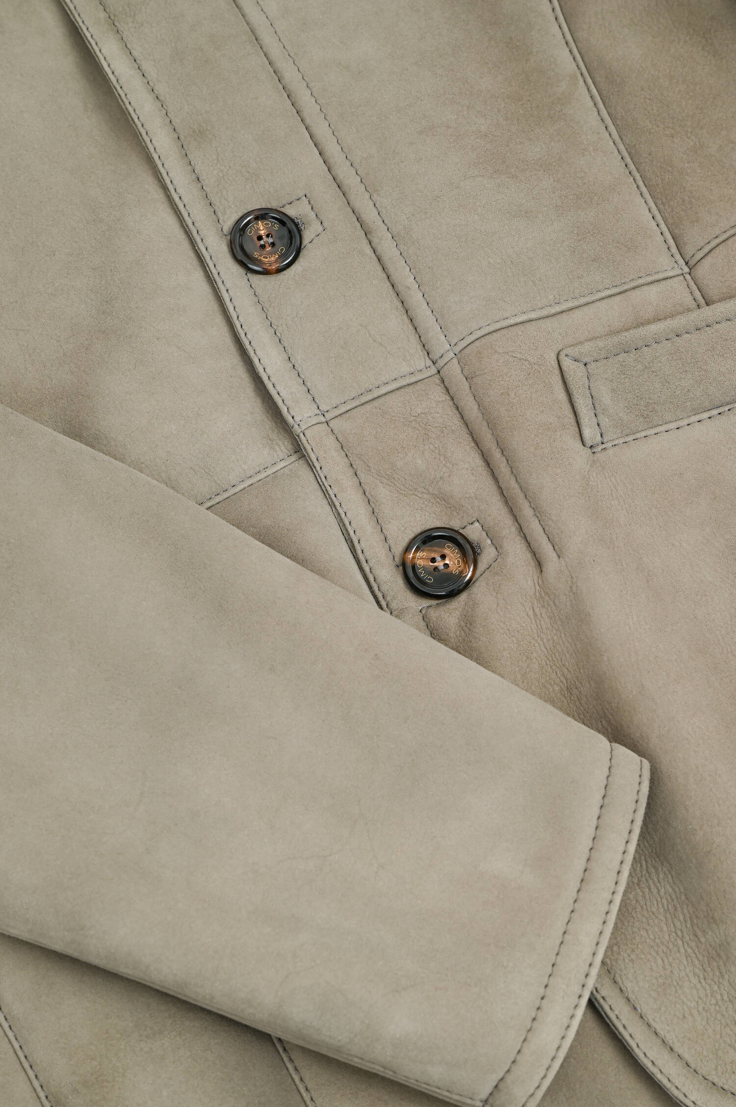 Jacke aus Lammleder in Taupe