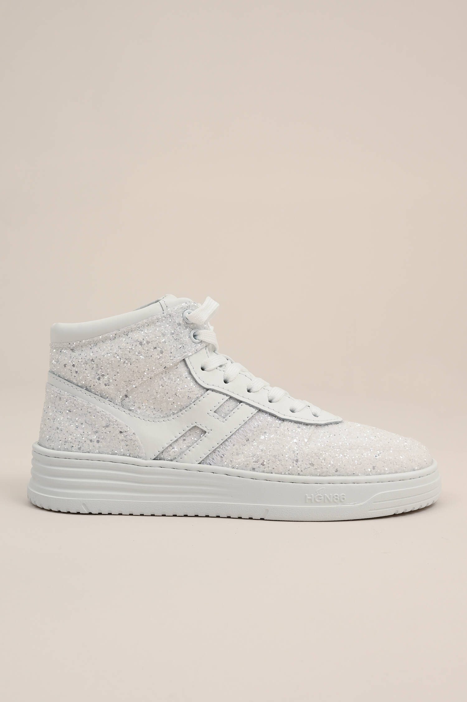 Sneaker H630 in Glitzeroptik in Weiß/Silber