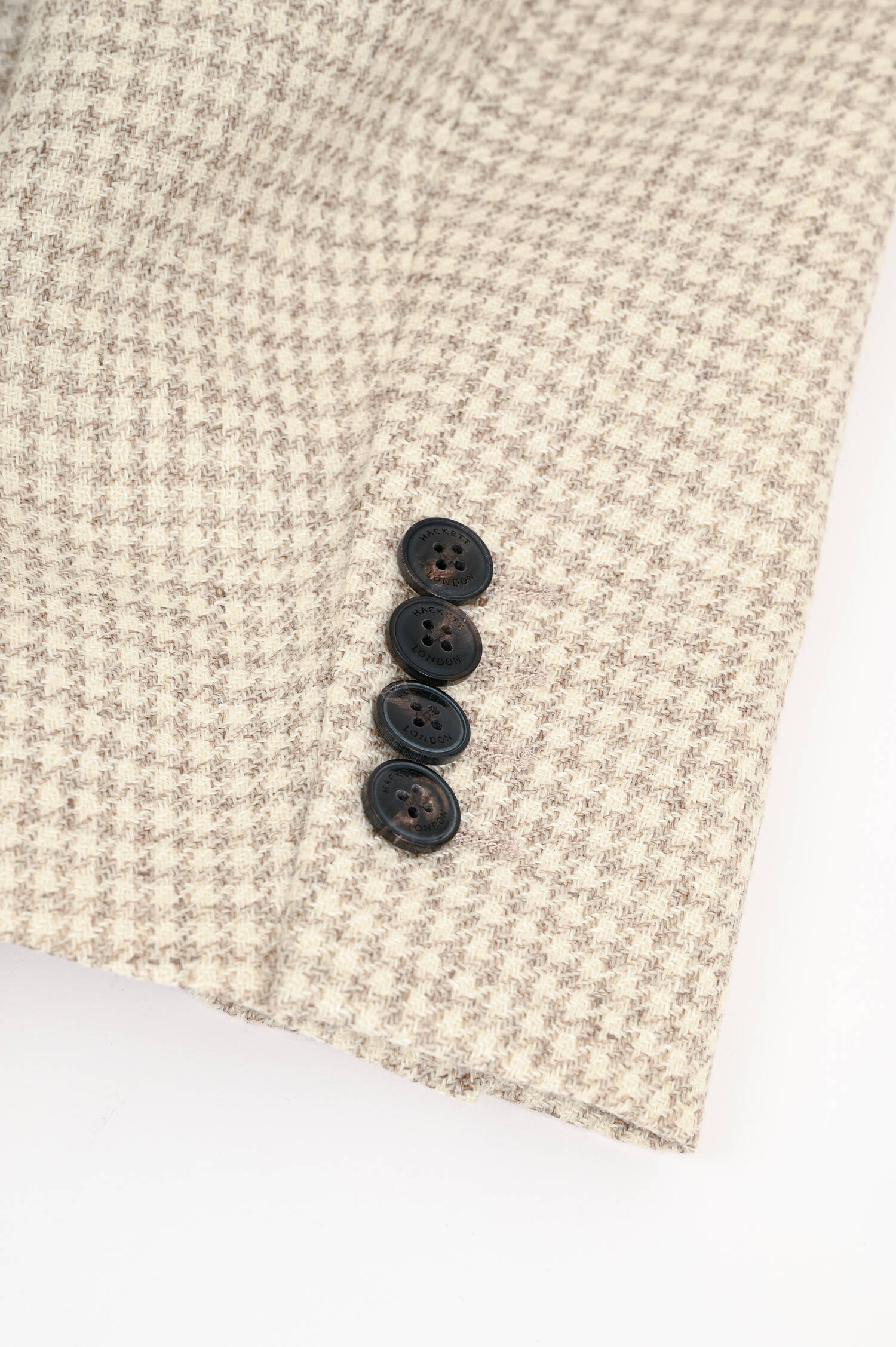 Sakko aus Leinen-Woll-Mix in Creme/Taupe