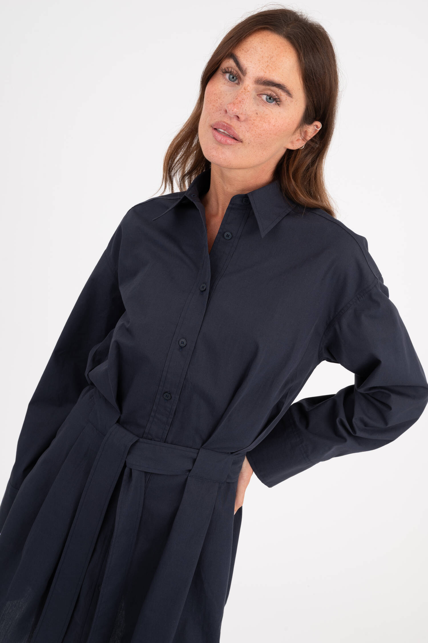 Hemdblusenkleid in Navy
