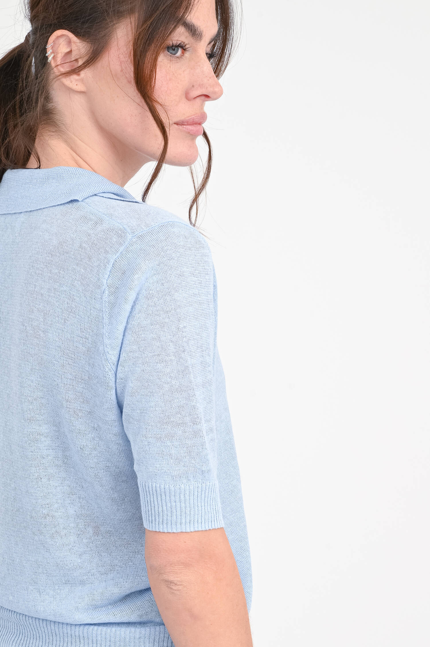 Kurzarm-Polo ALBERTA in Hellblau