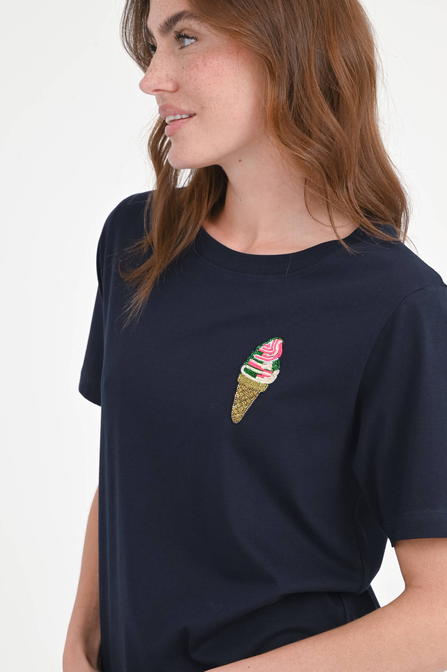 Boxy T-Shirt HICECREAM in Navy