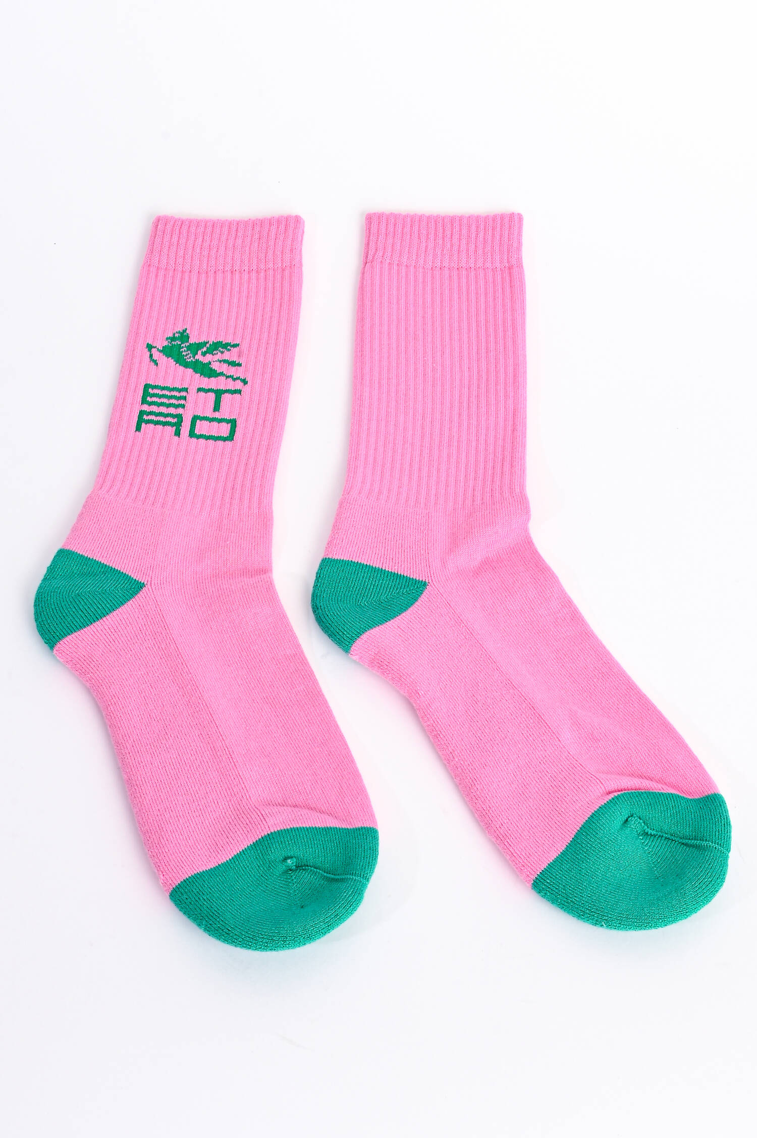 Strümpfe mit Logo-Detail in Rosa/Türkis