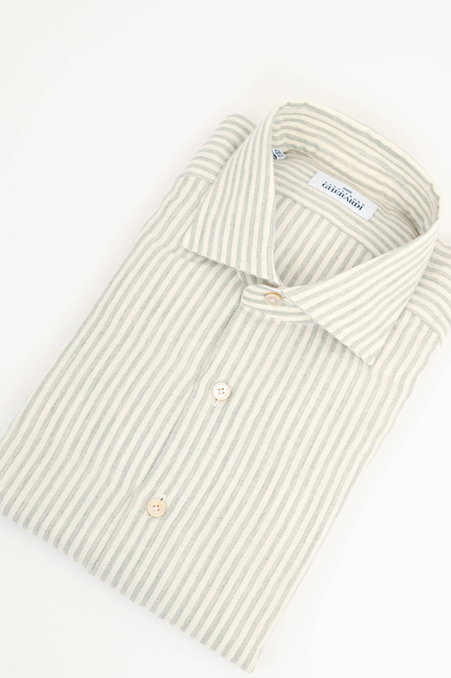 Hemd mit Streifen in Hellgrün/Beige