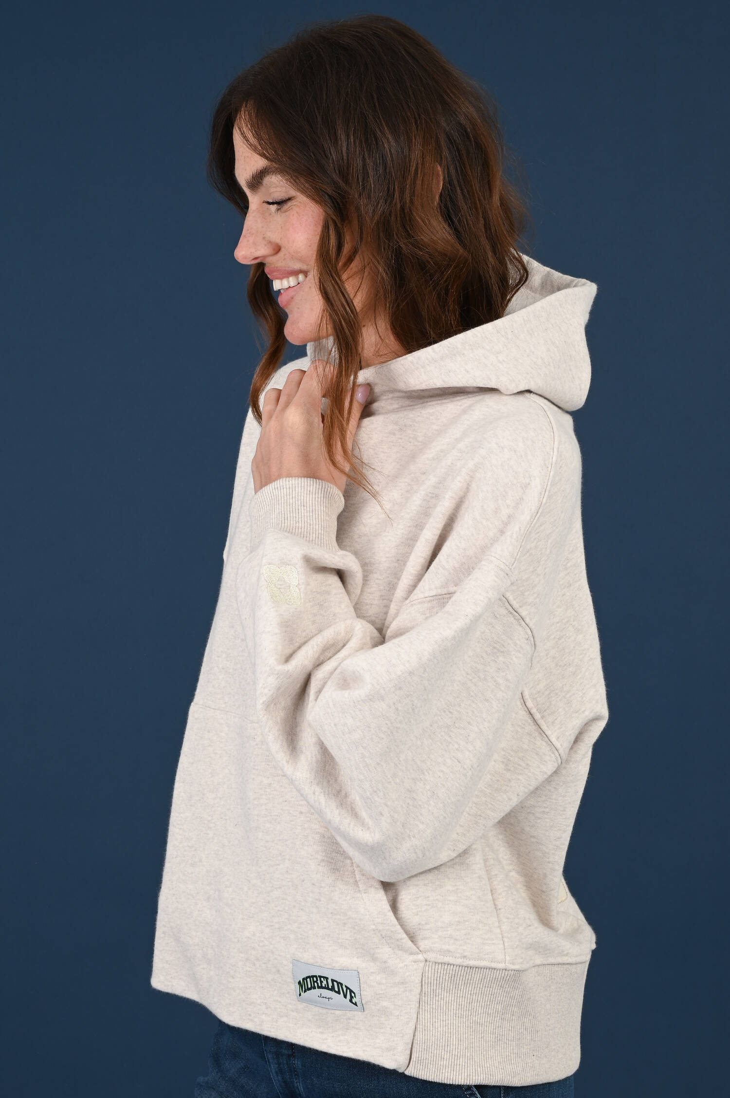 Kapuzensweater Take It Easy in Light Beige