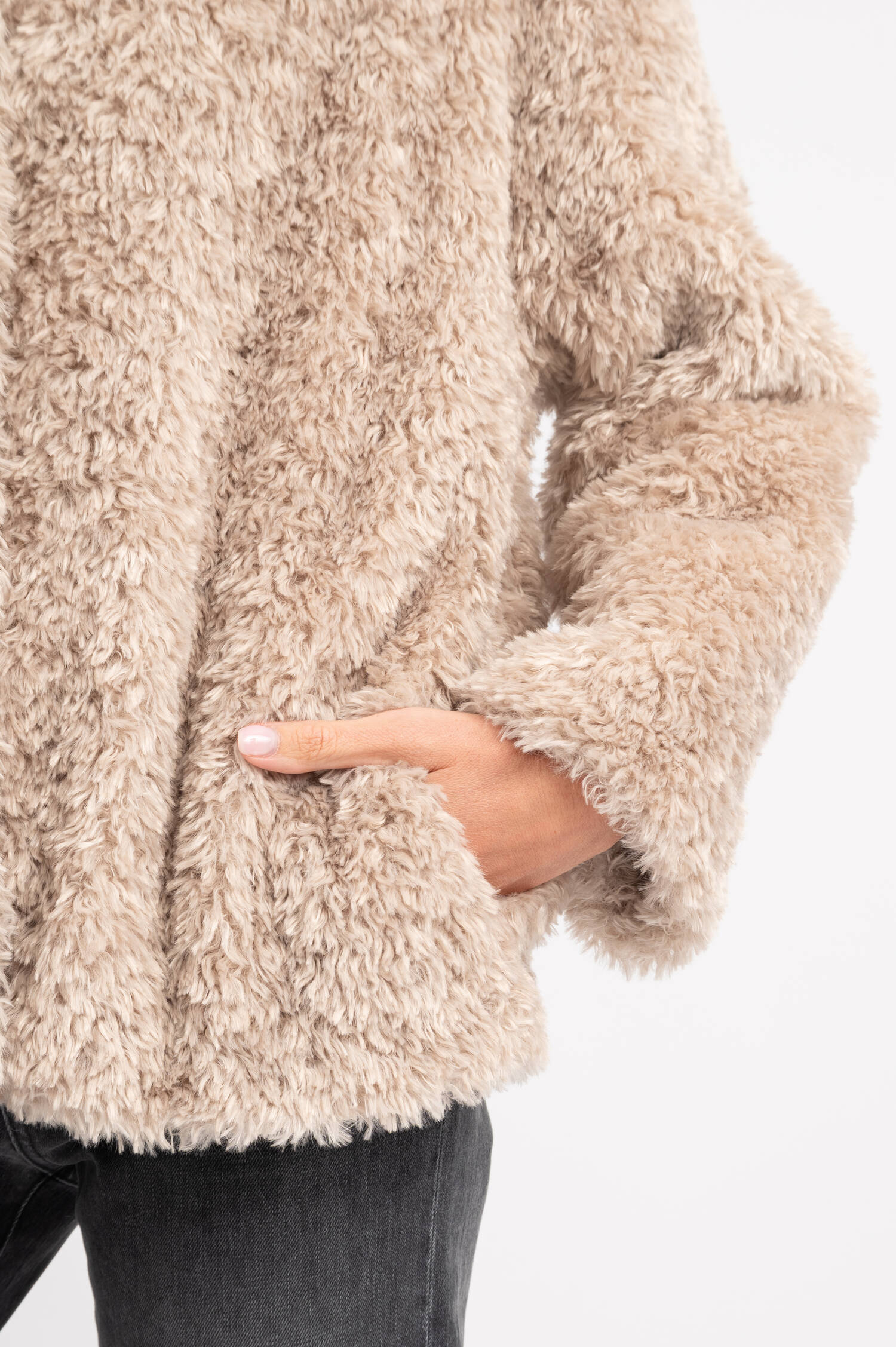 Teddyjacke in Beige