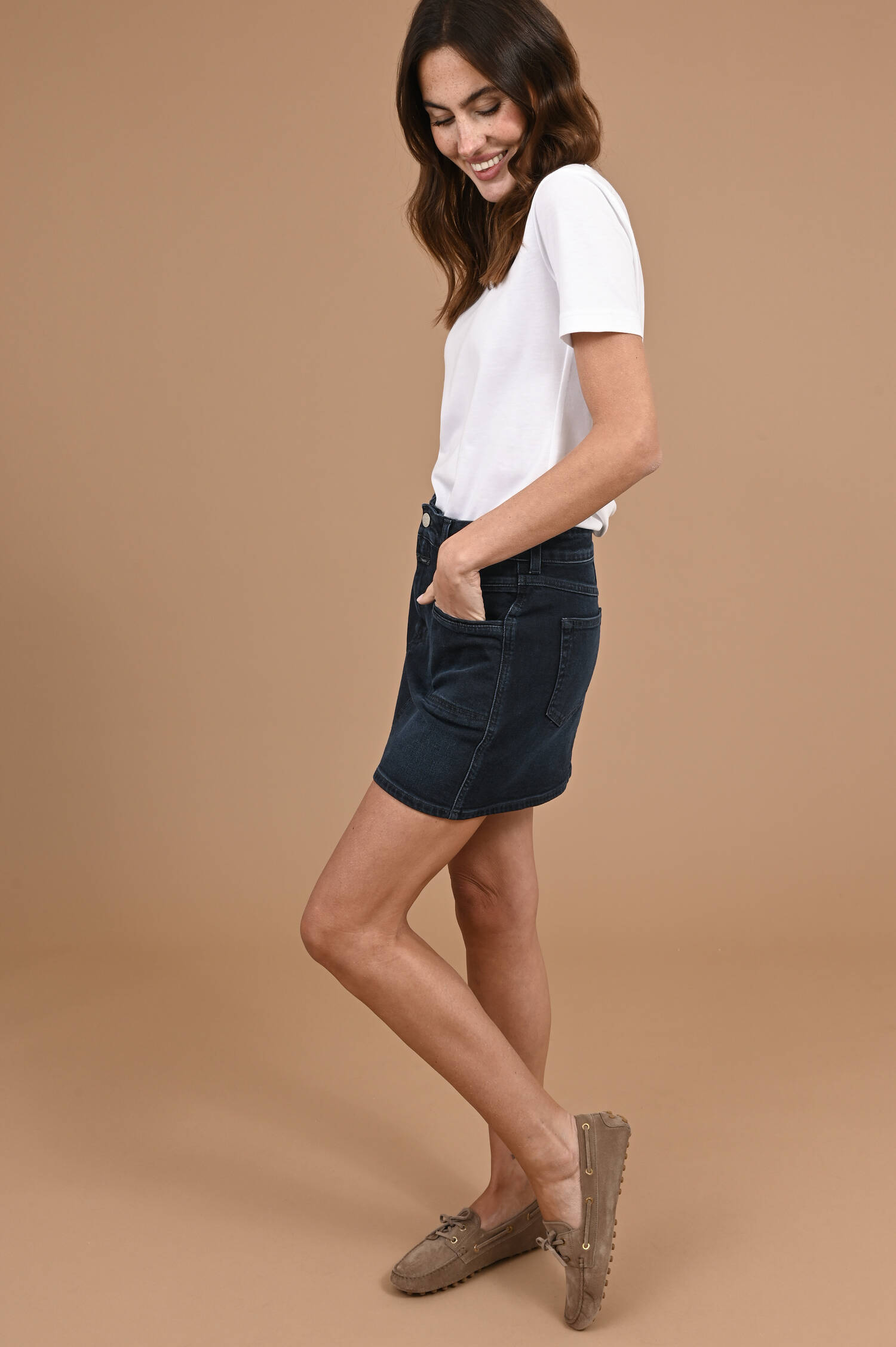 Fatigue Mini Denim Rock in Dunkelblau