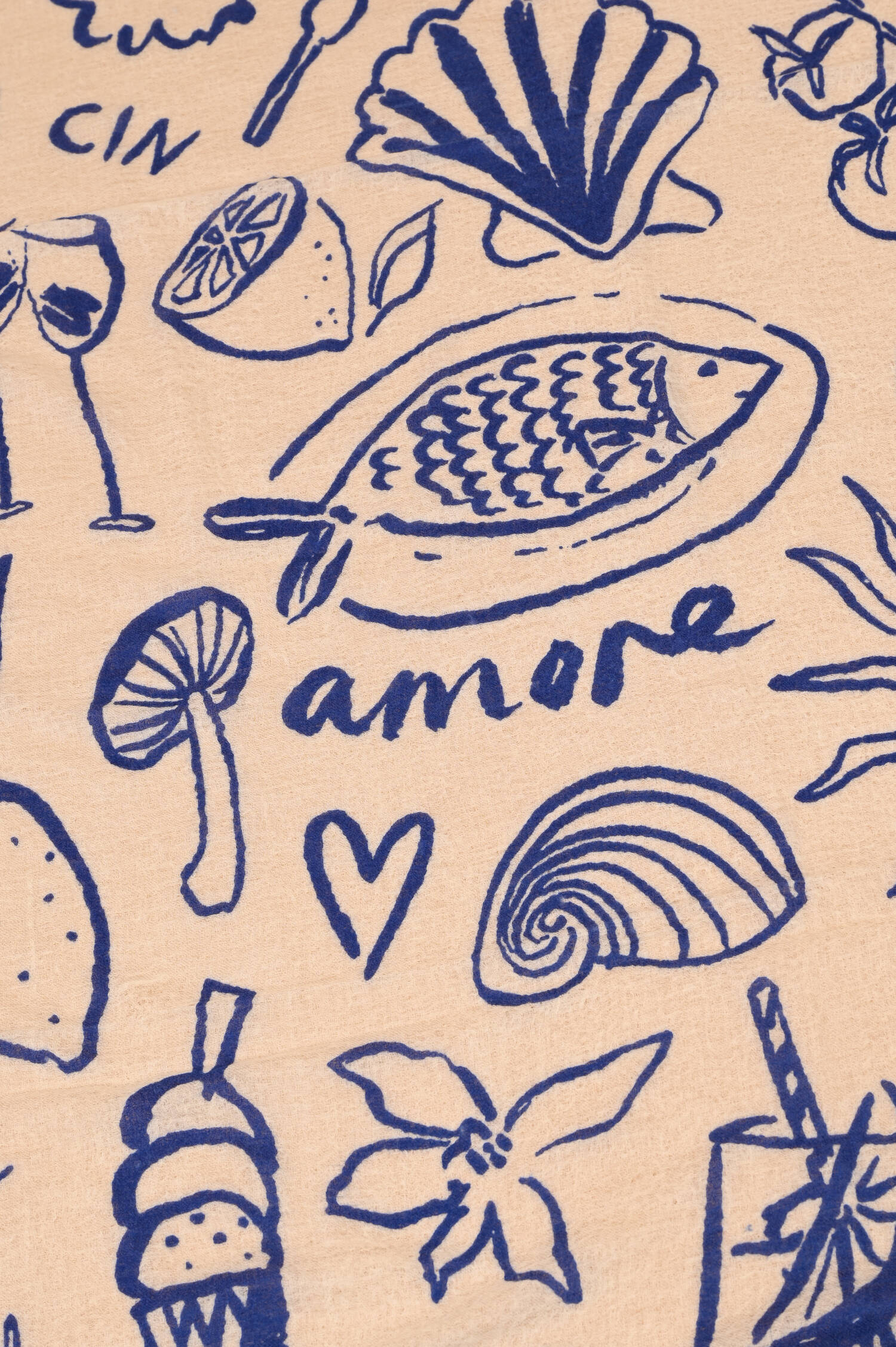 Tuch aus Cashmere "FINE" in Blau