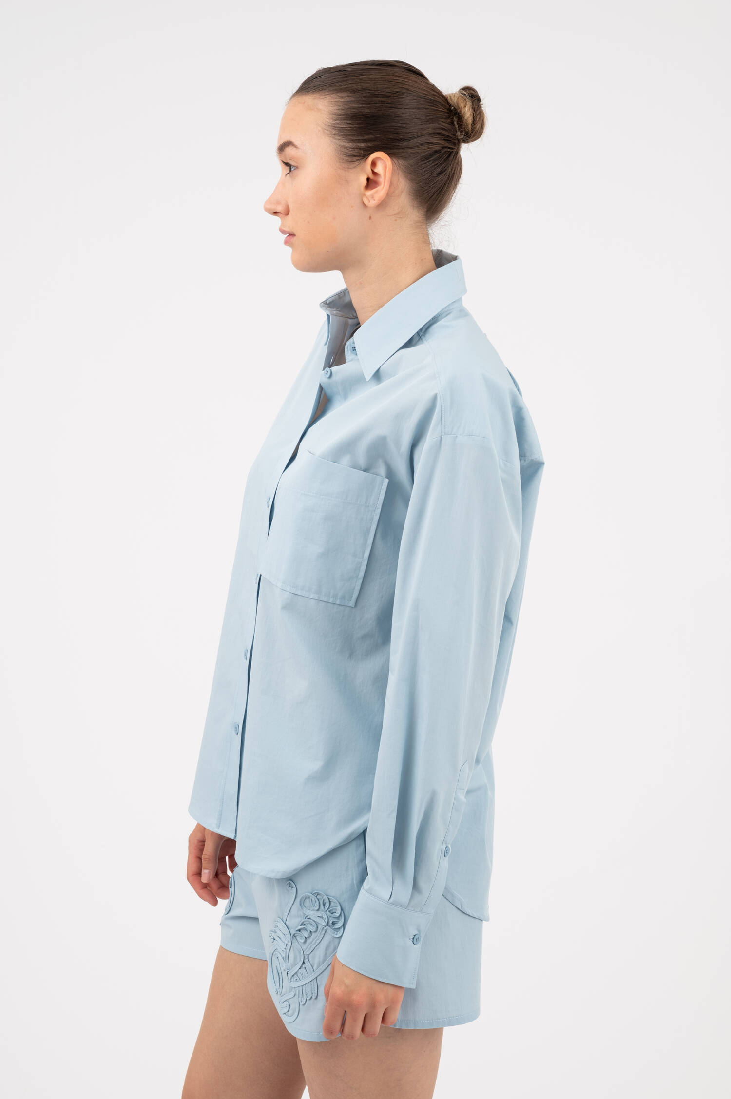 Oversize Bluse in Hellblau