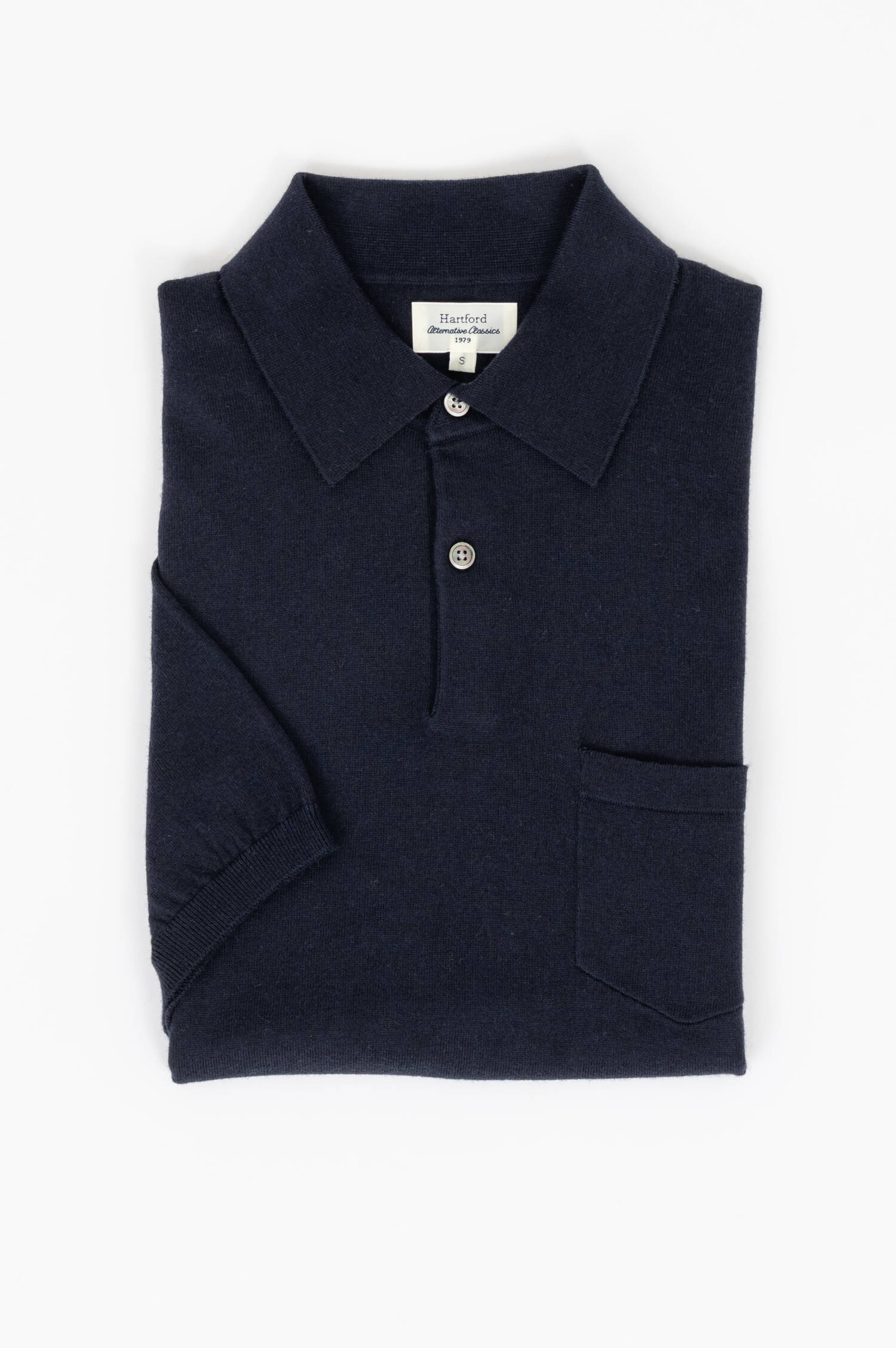 Feinstrick Poloshirt in Navy
