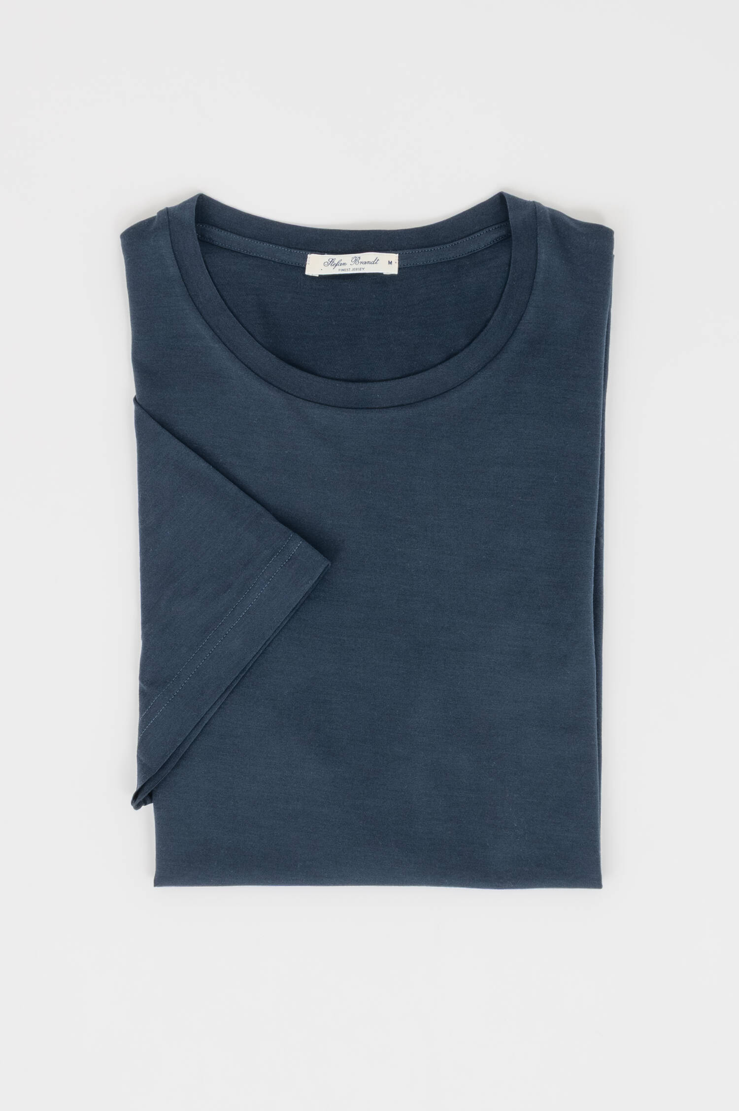 T-Shirt ENNO aus Seiden-Mix in Dunkelblau