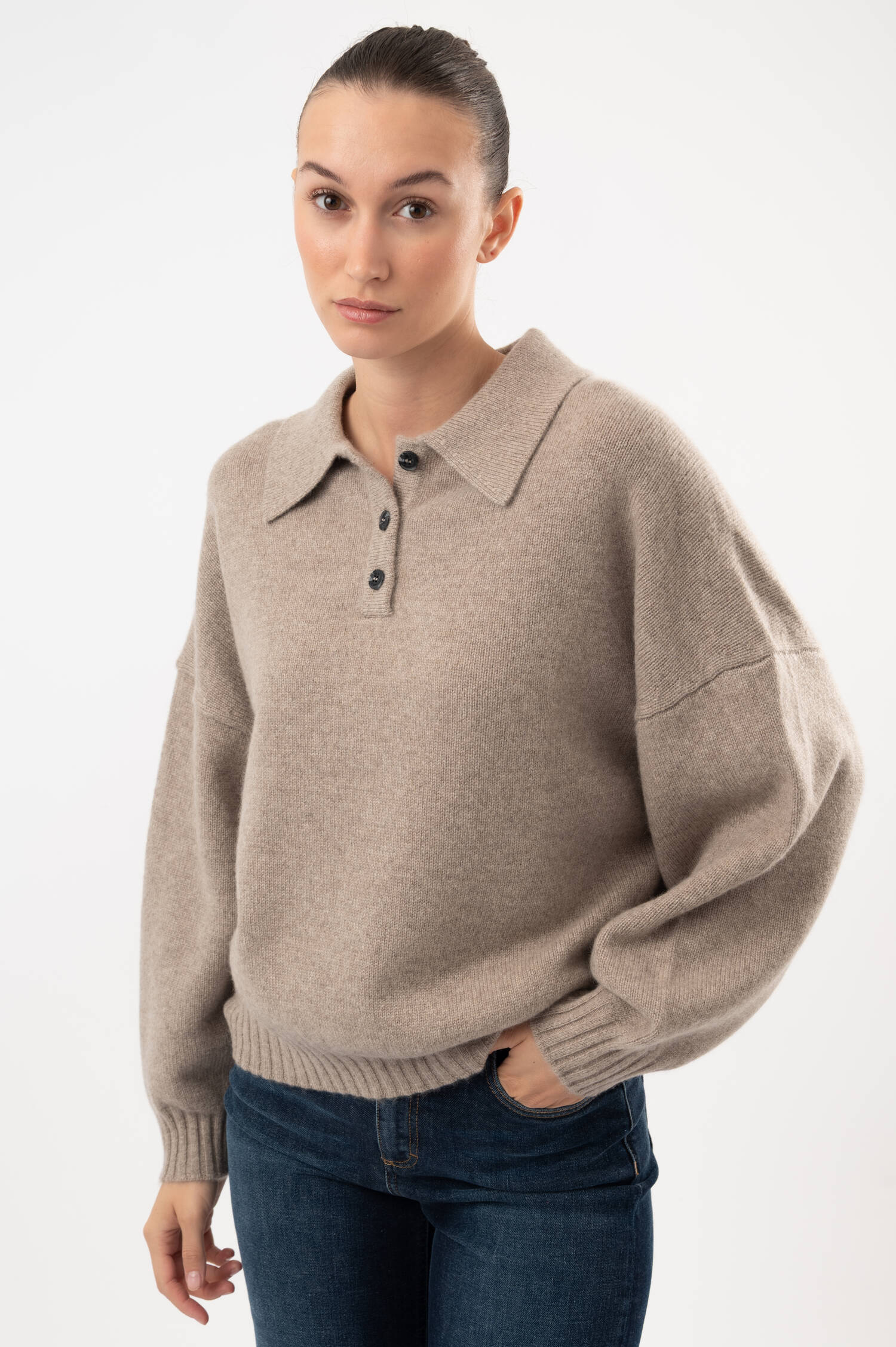 Cashmere-Pullover KINGS ROAD in Beige Cashmere-Pullover KINGS ROAD in Beige