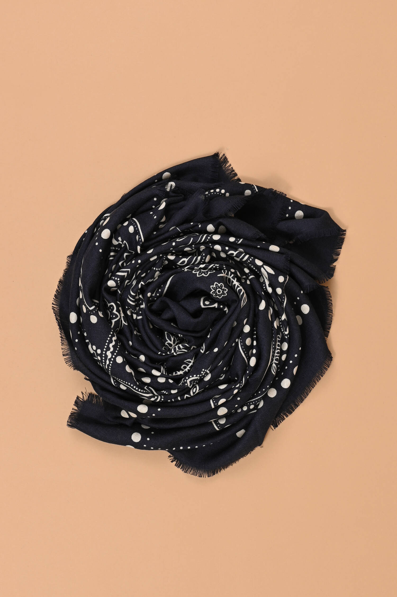 Stola-Tuch EDUCATA in Nachtblau gemustert