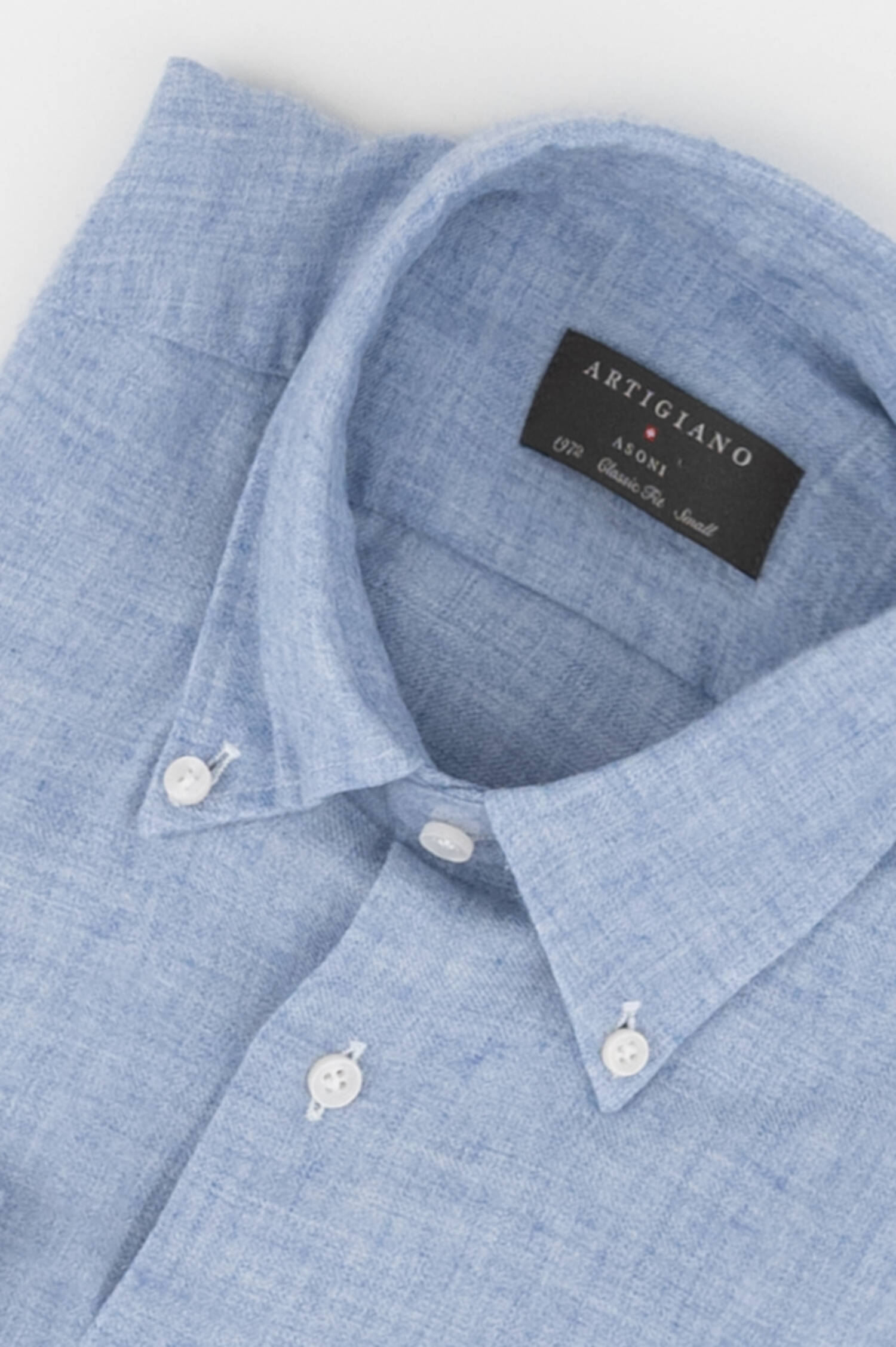 Button Down Hemd in Hellblau meliert