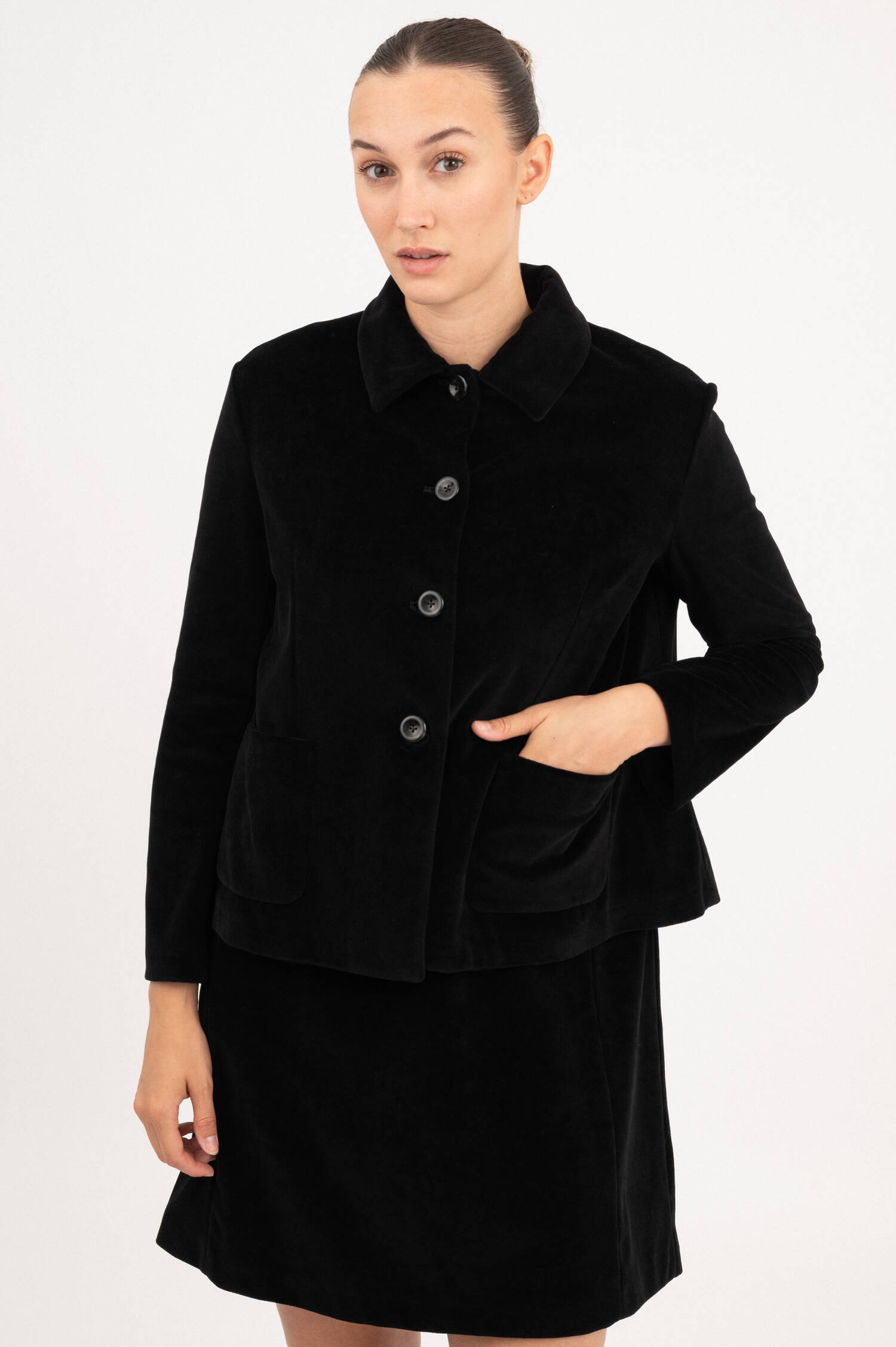 Samtjacke in Schwarz
