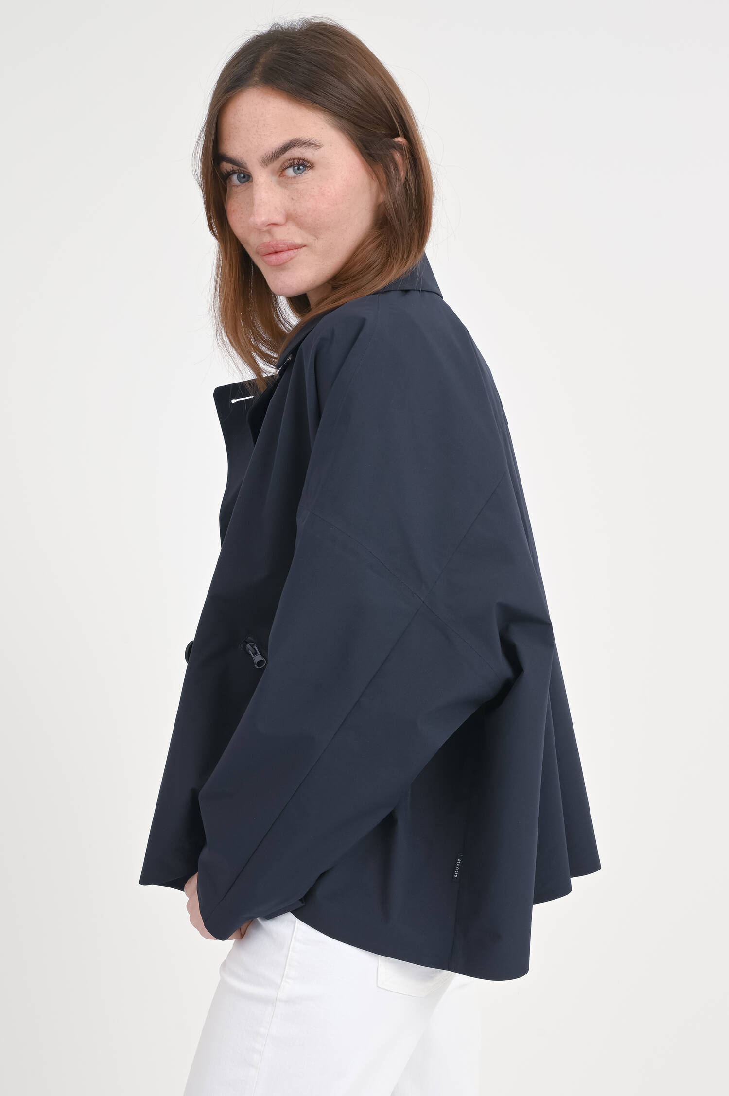 Zweireihige Jacke mit Fledermausärmel  in Navy