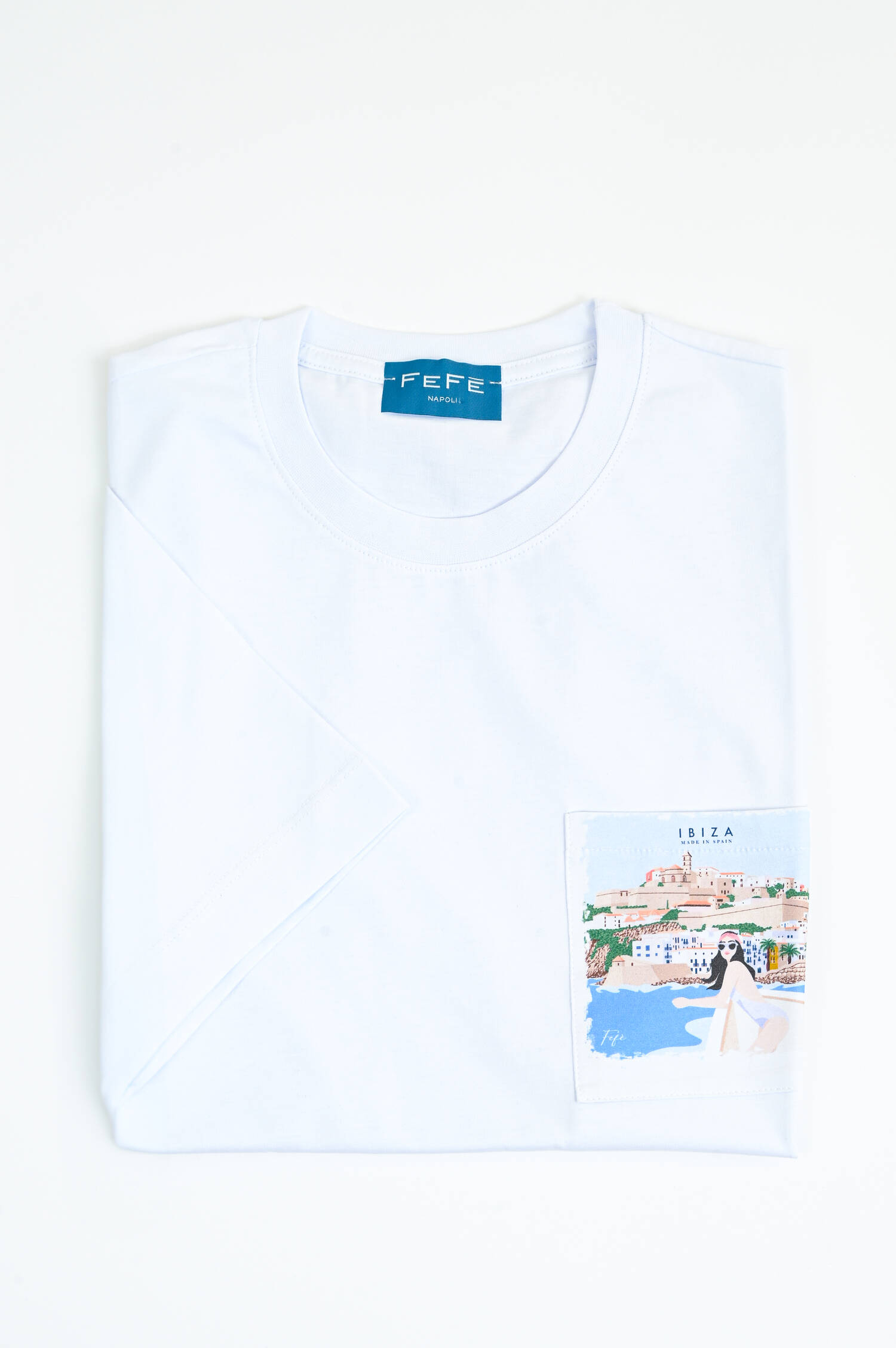 Shirt mit Brusttasche IBIZIA in Weiß/Multicolor Shirt mit Brusttasche IBIZIA in Weiß/Multicolor