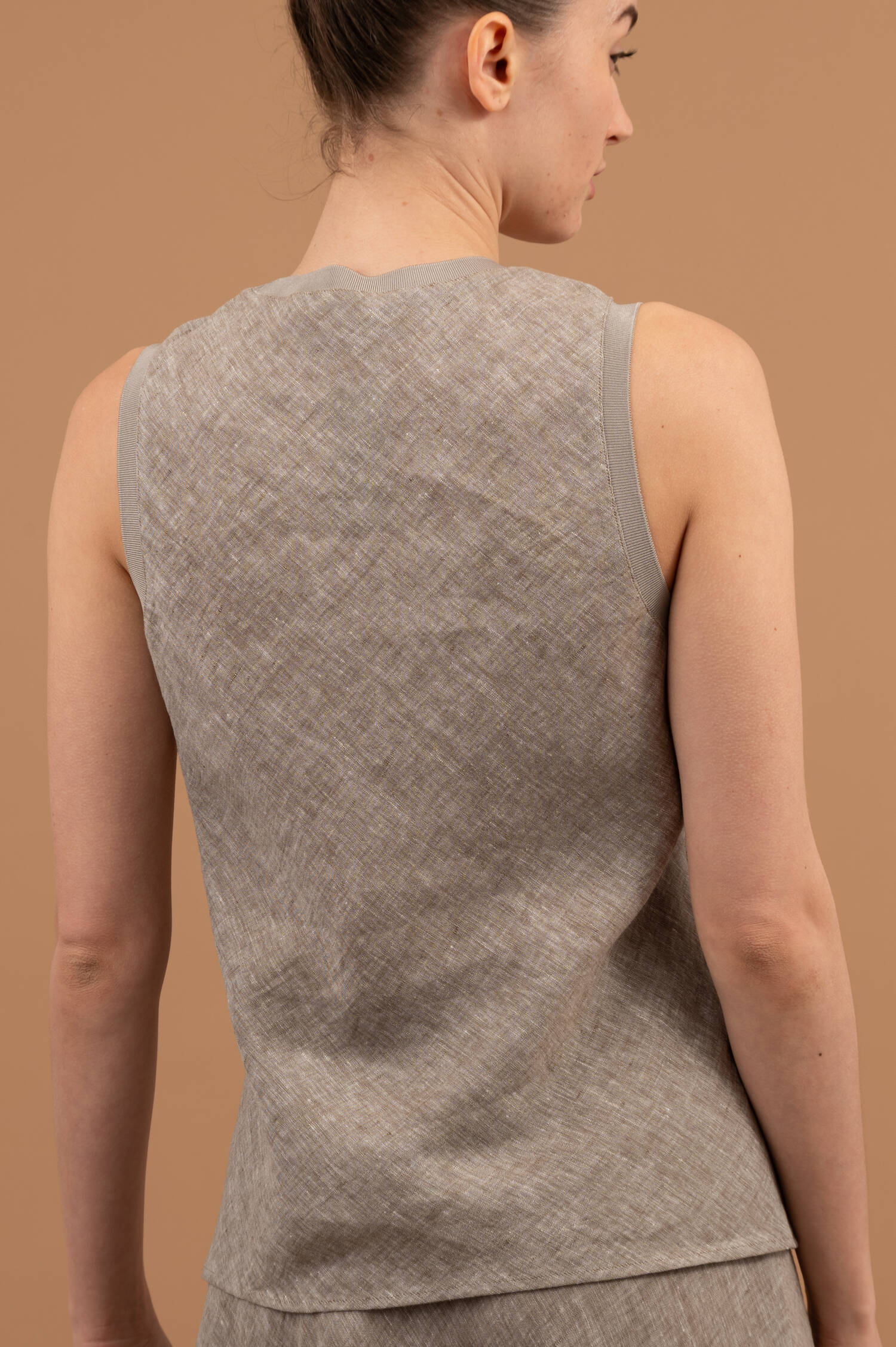 Leinenmix Tanktop RATKA in Braun