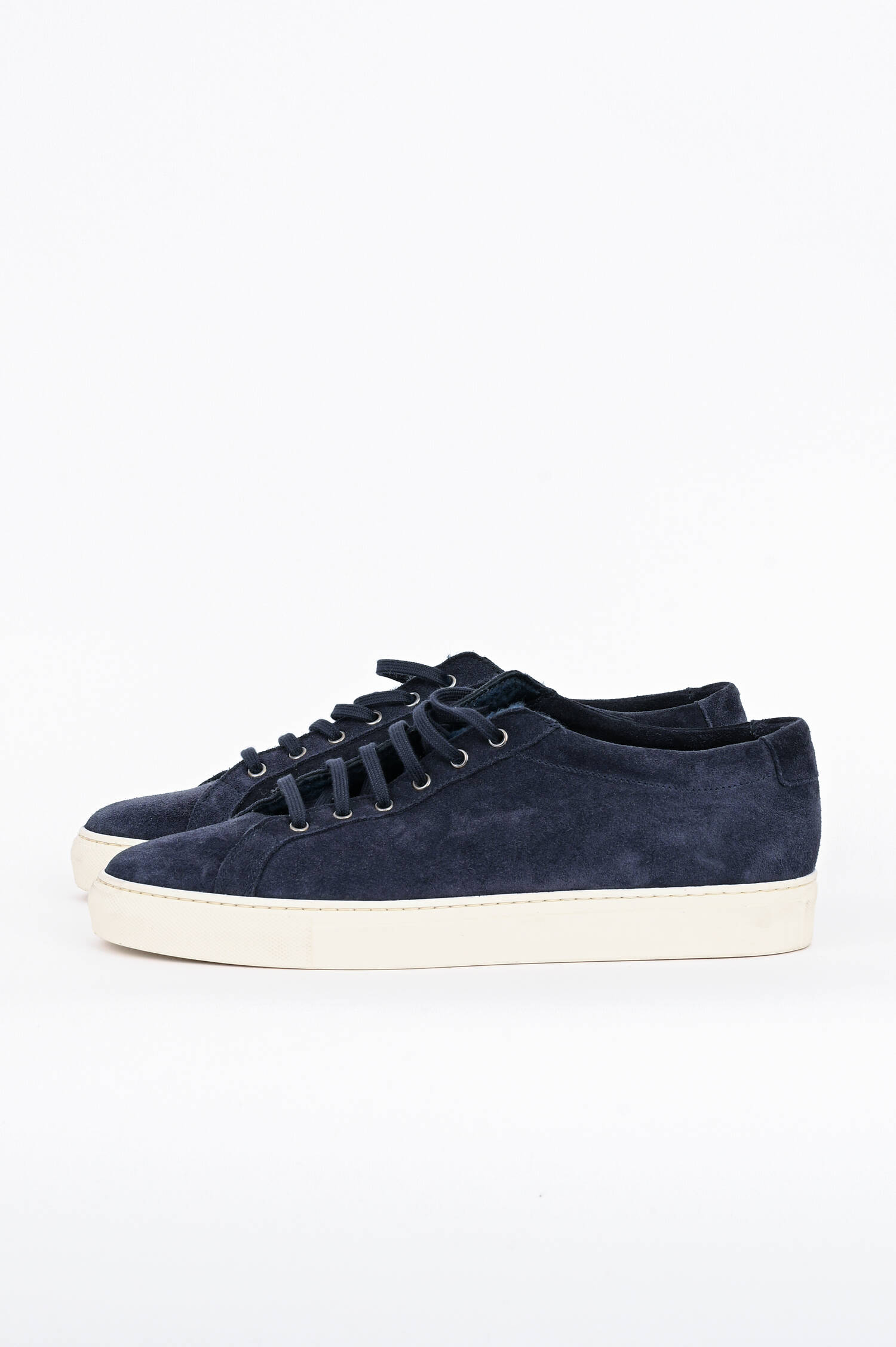 Gefütterter Sneaker aus Veloursleder in Navy