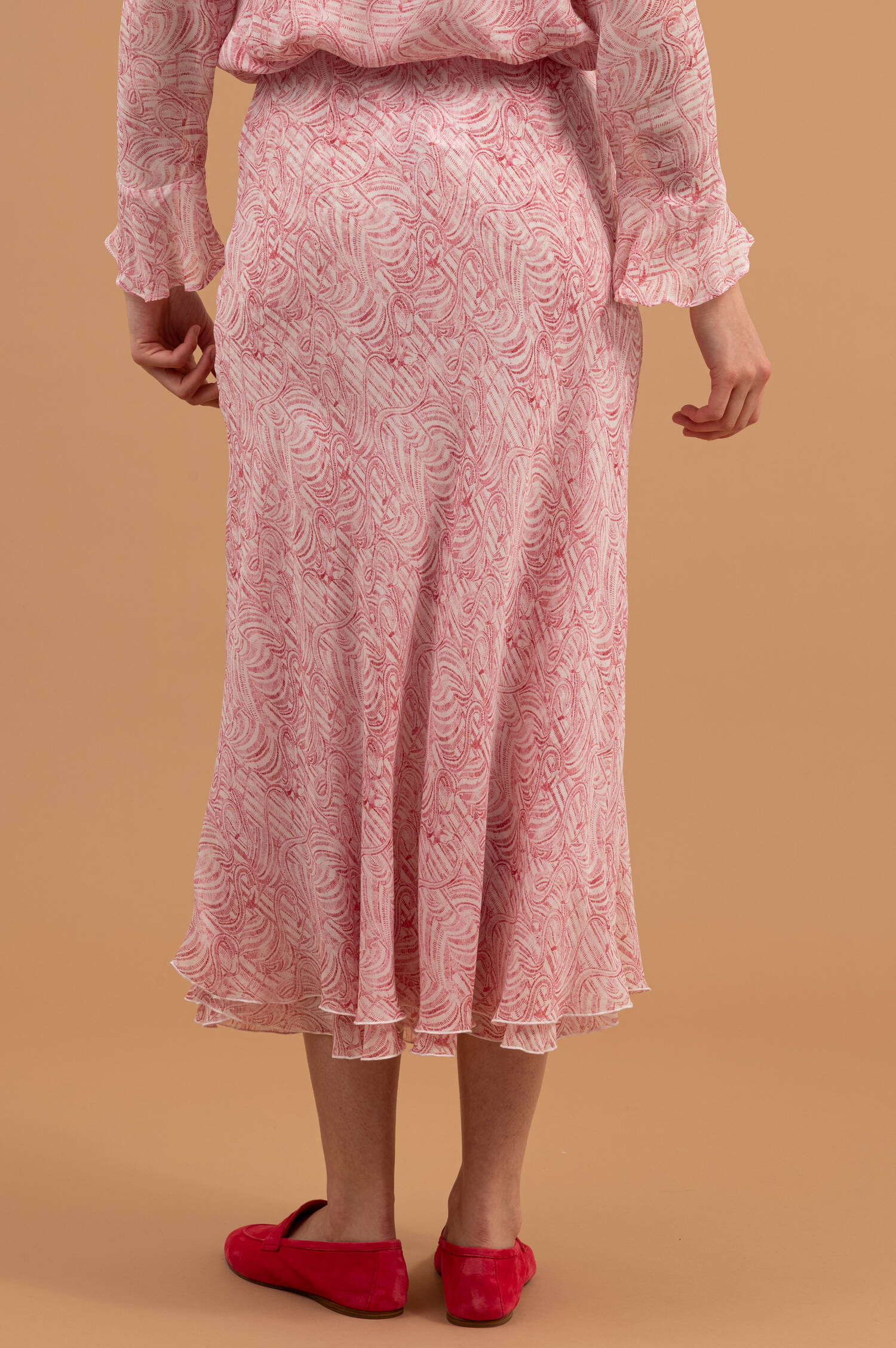 Schlupfrock PANJA mit Flamingoprint in Rosa/Weiß