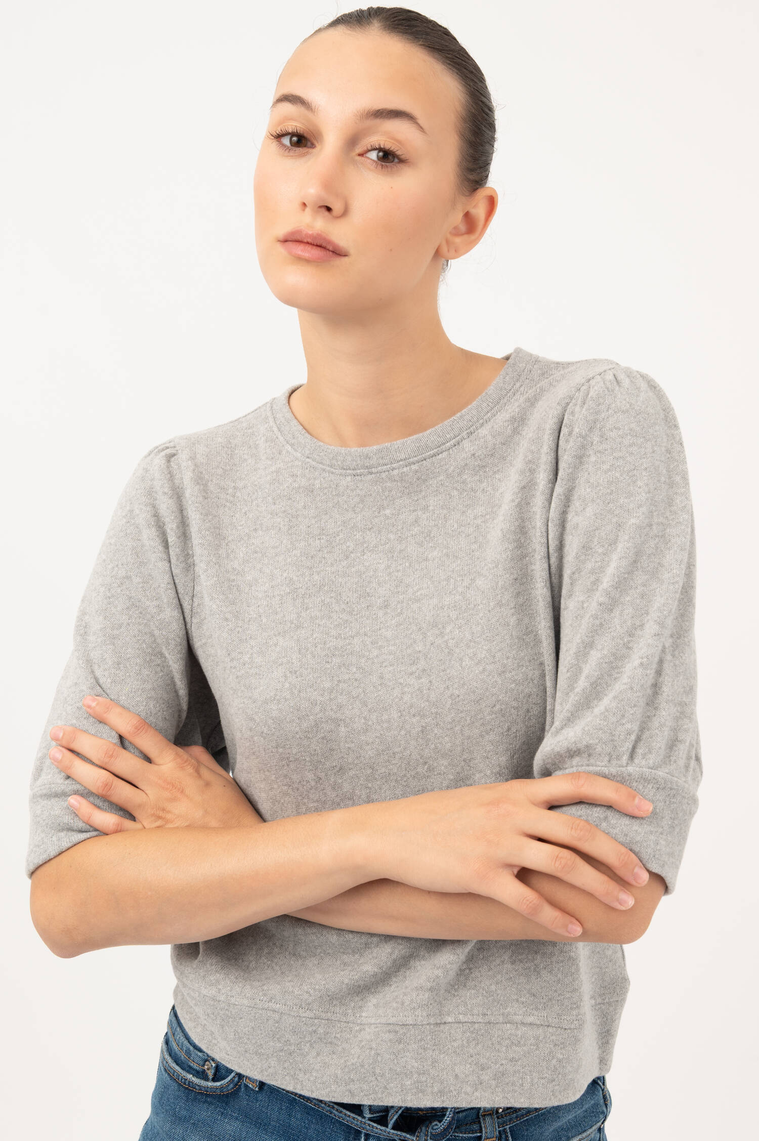Pullover CHADISHA in Grau meliert Pullover CHADISHA in Grau meliert