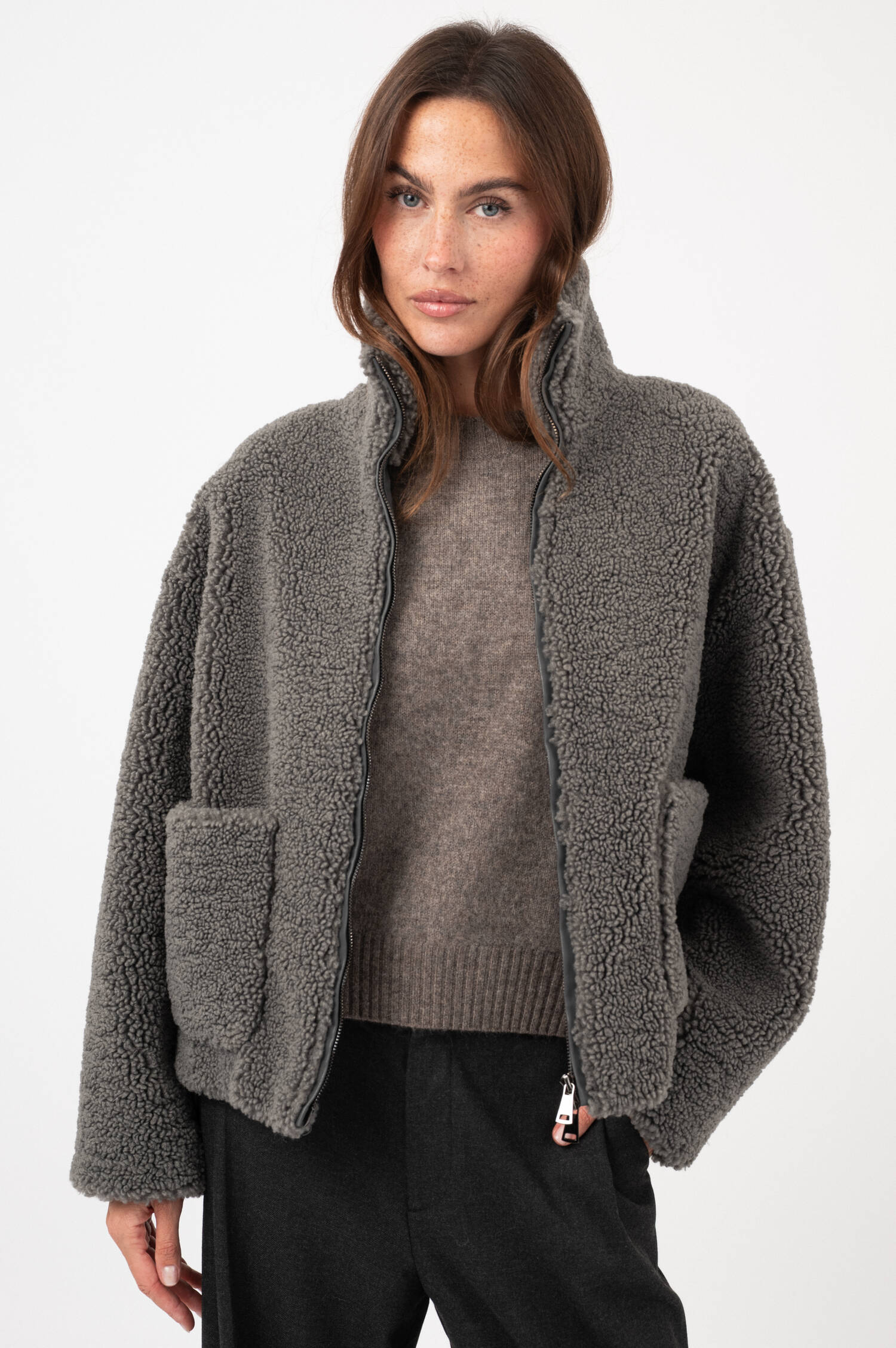 Teddy-Jacke YOGI in Grau